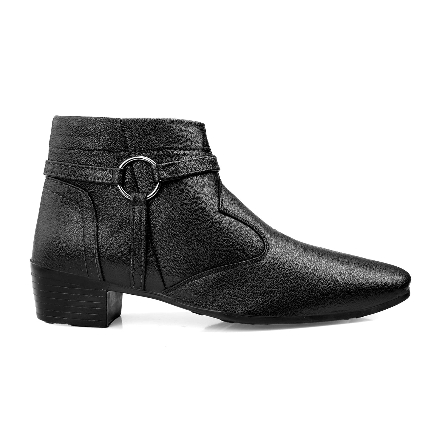BXXY 2 Inch Height Increasing Office Wear Zipper and Buckle Boots