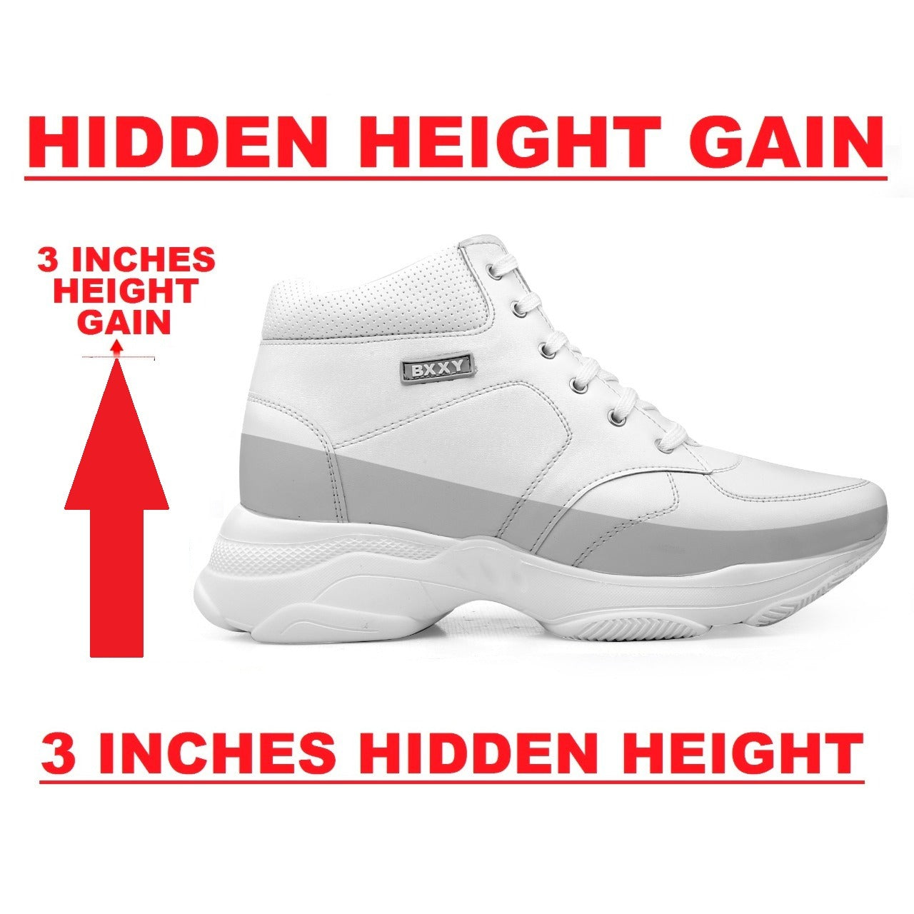 Bxxy's 3 Inch Hidden Height Increasing Shoes for Men