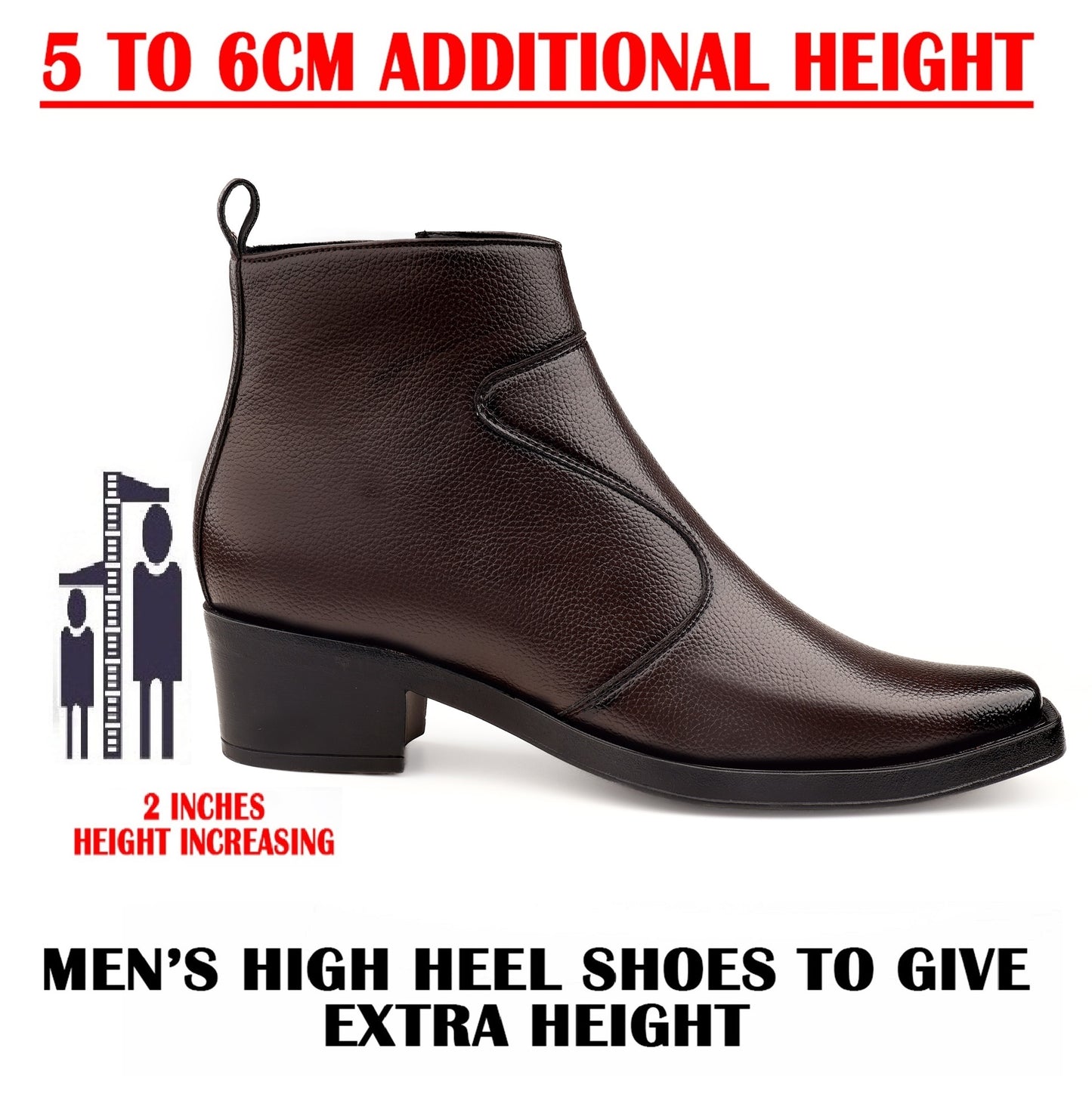 Bxxy Men’s 2 Inch Hidden Heel Height Increasing Boots