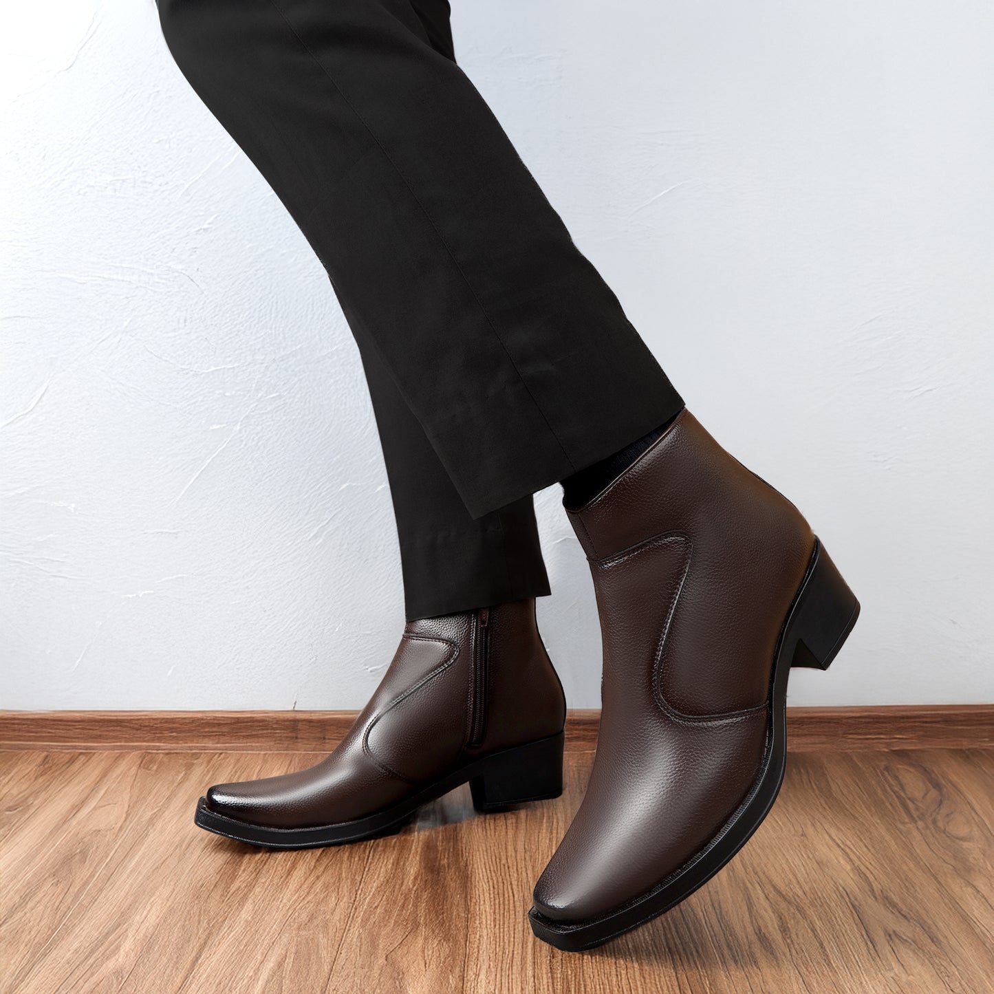 Bxxy Men’s 2 Inch Hidden Heel Height Increasing Boots