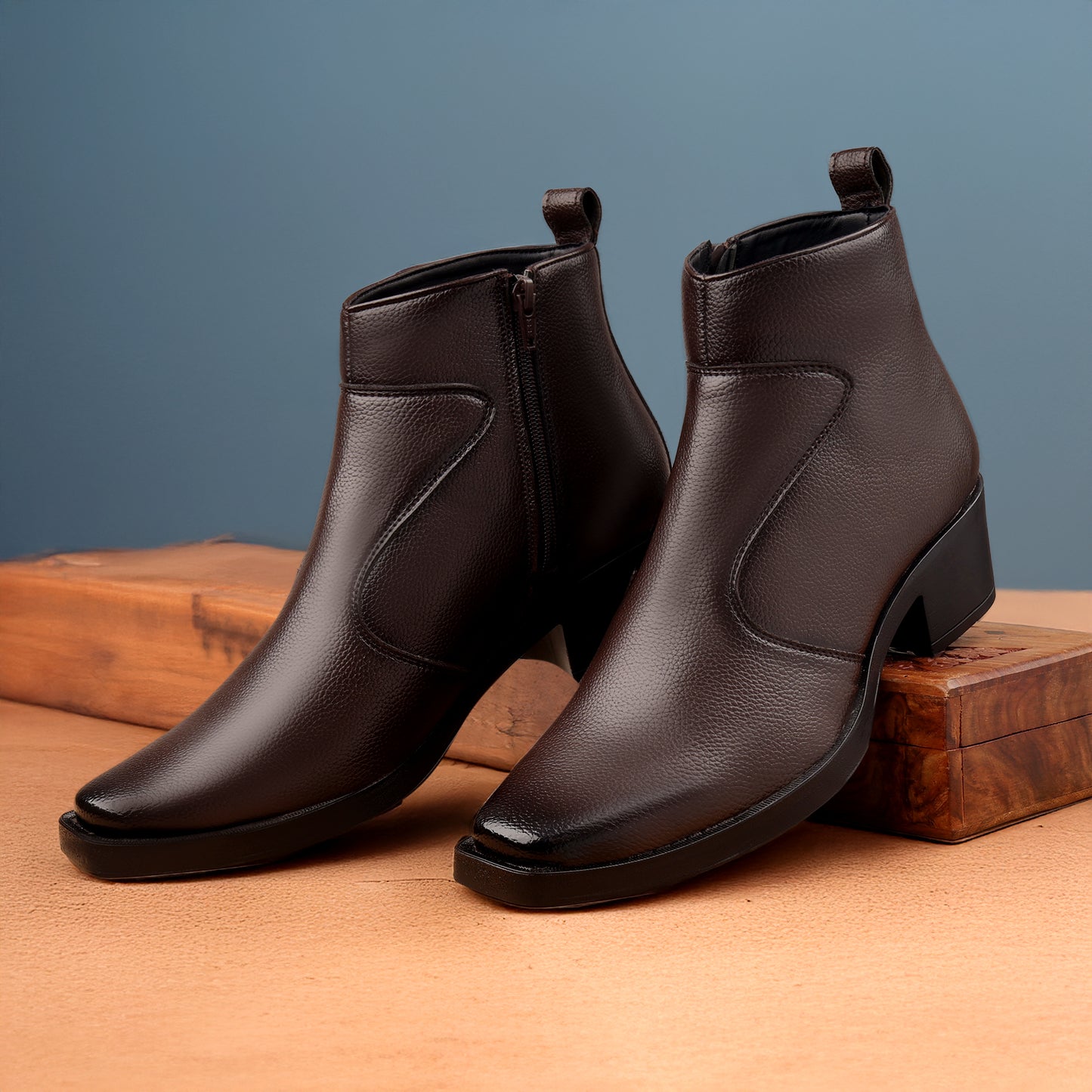 Bxxy Men’s 2 Inch Hidden Heel Height Increasing Boots