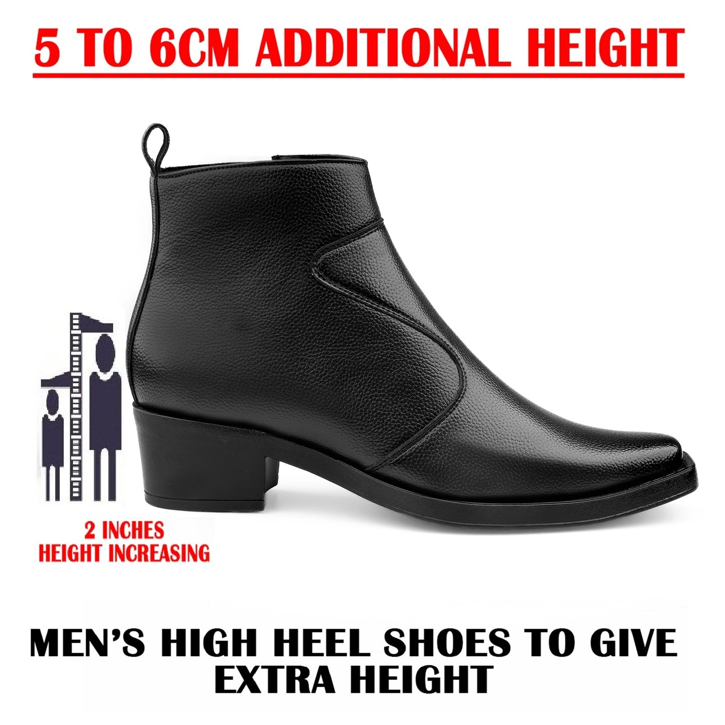 Bxxy Men’s 2 Inch Hidden Heel Height Increasing Boots