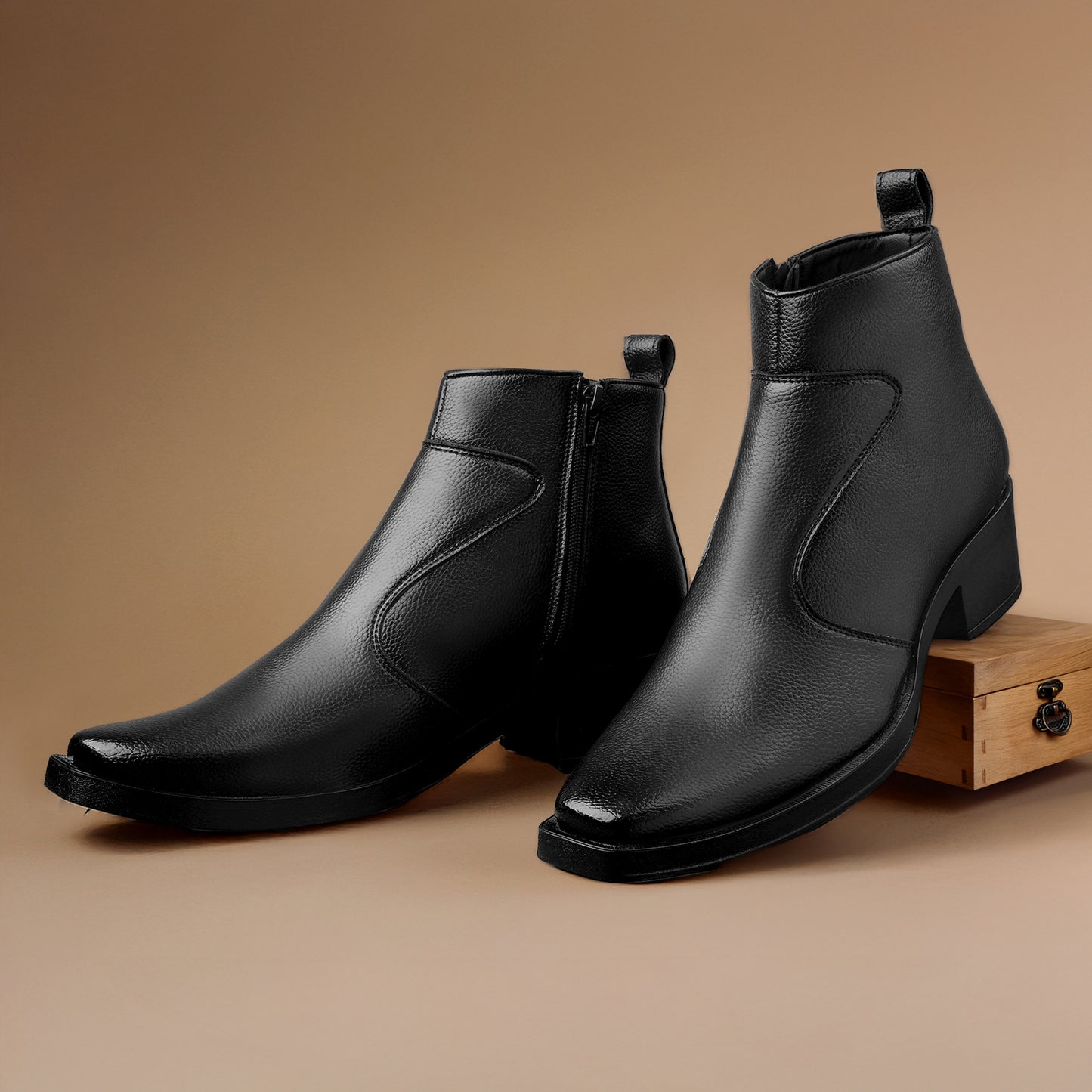 Bxxy Men’s 2 Inch Hidden Heel Height Increasing Boots