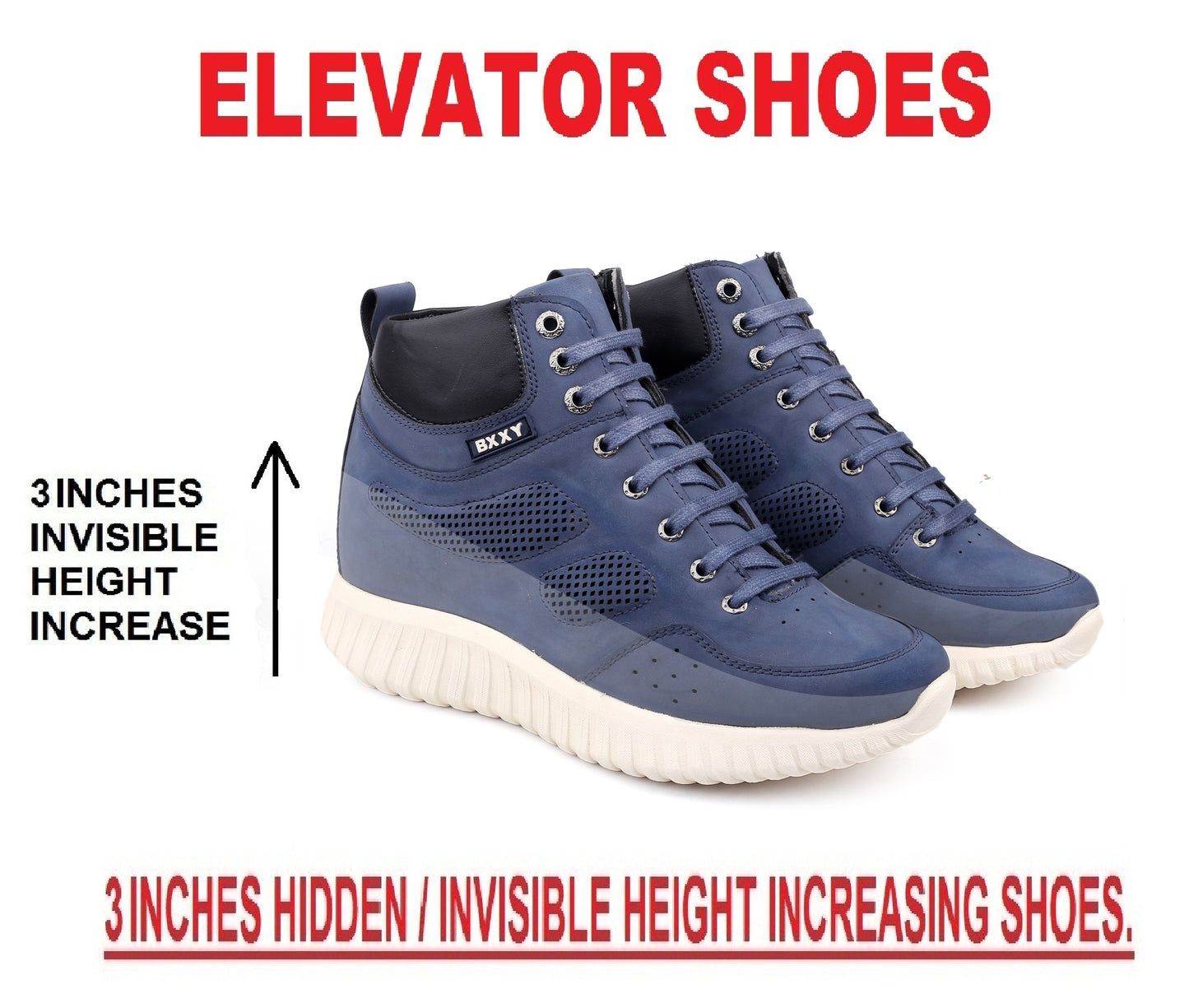 Bxxy's 3 Inch Hidden Height Increasing All Purpose Elevator Sports Elevator Casual Shoes for Men