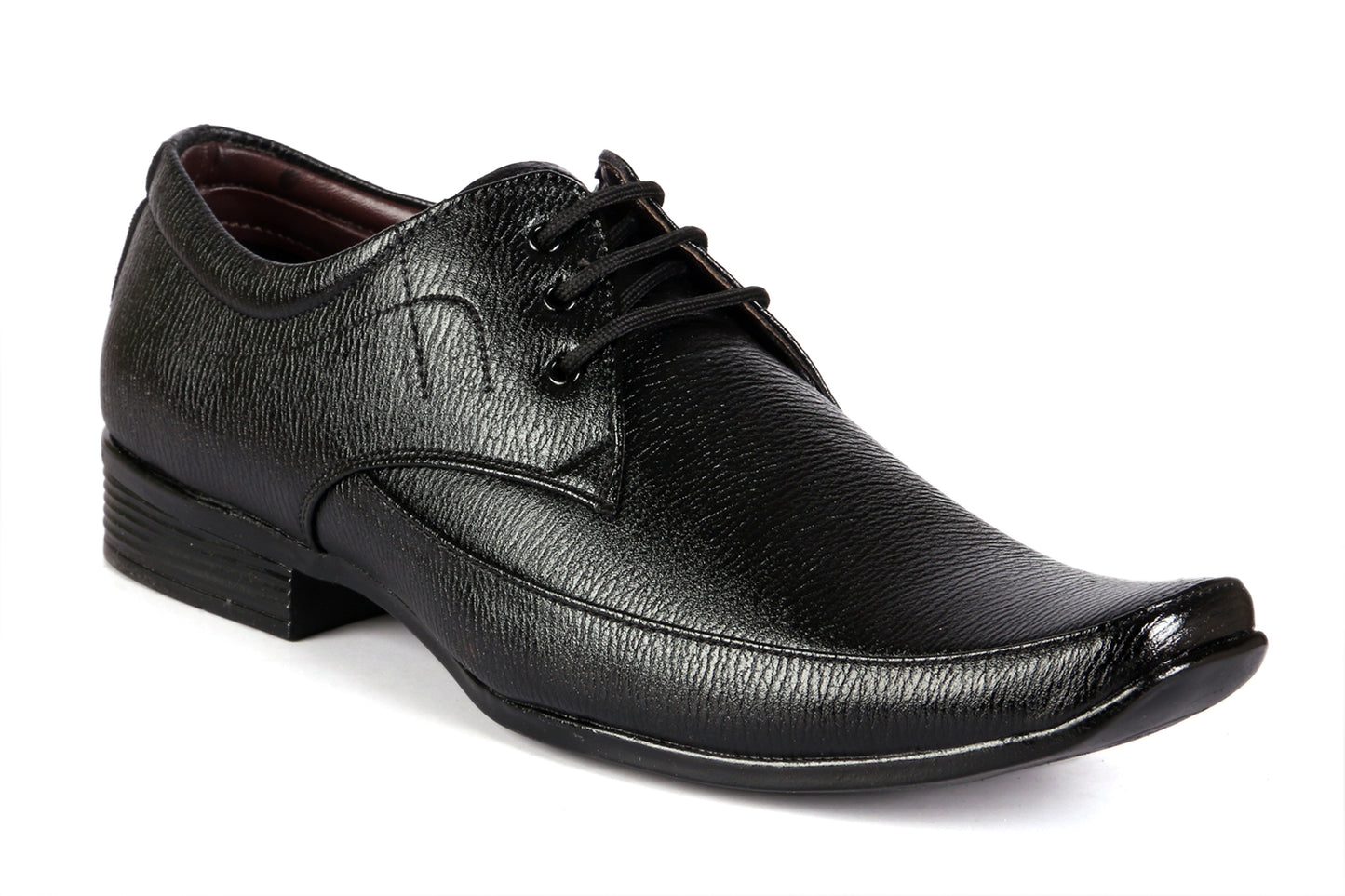 Men/s Derby Faux Upper Office And Formal Wear Lace Up Black Shoes