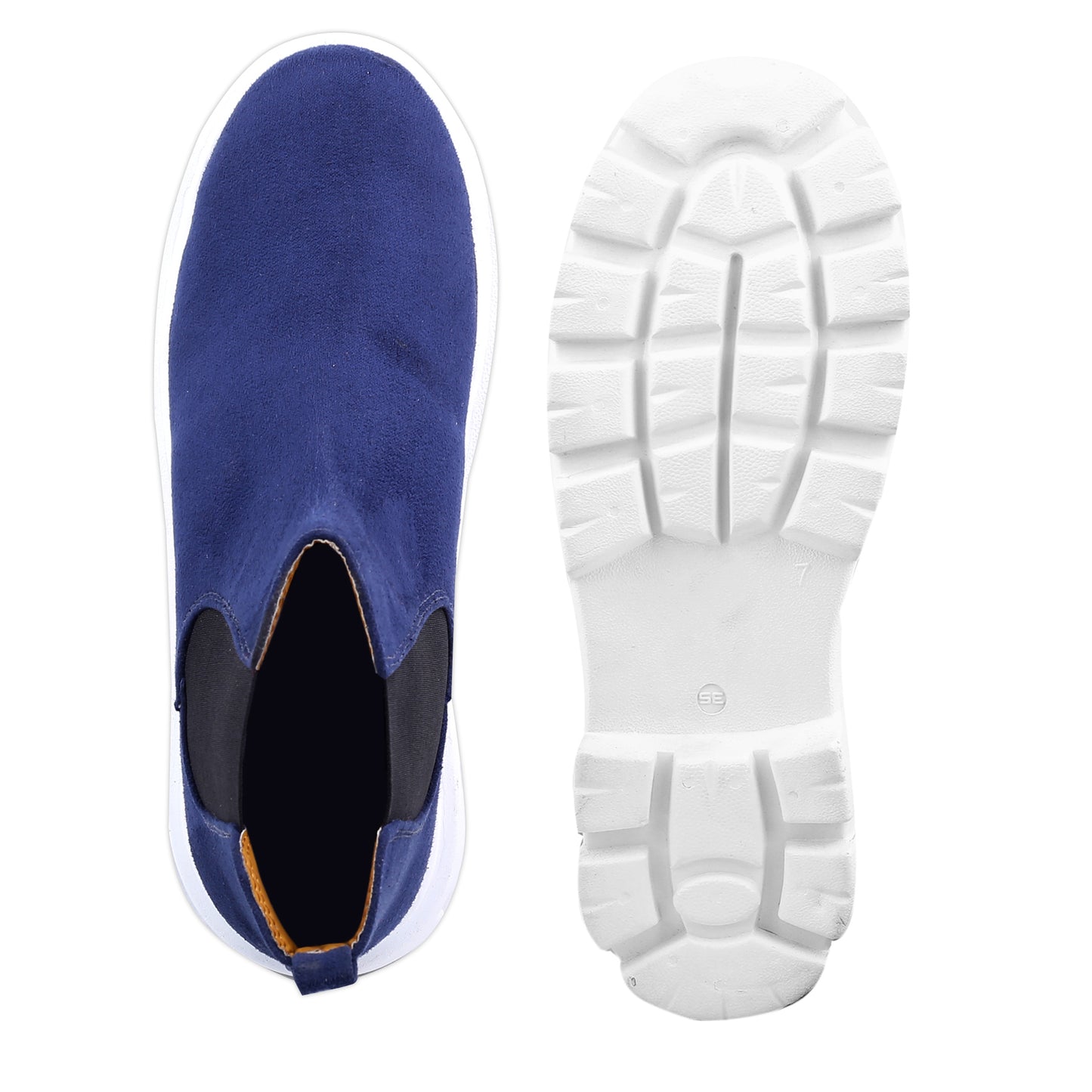 Bxxy Men's Suede Material Casual Chelsea Slip-On Boots