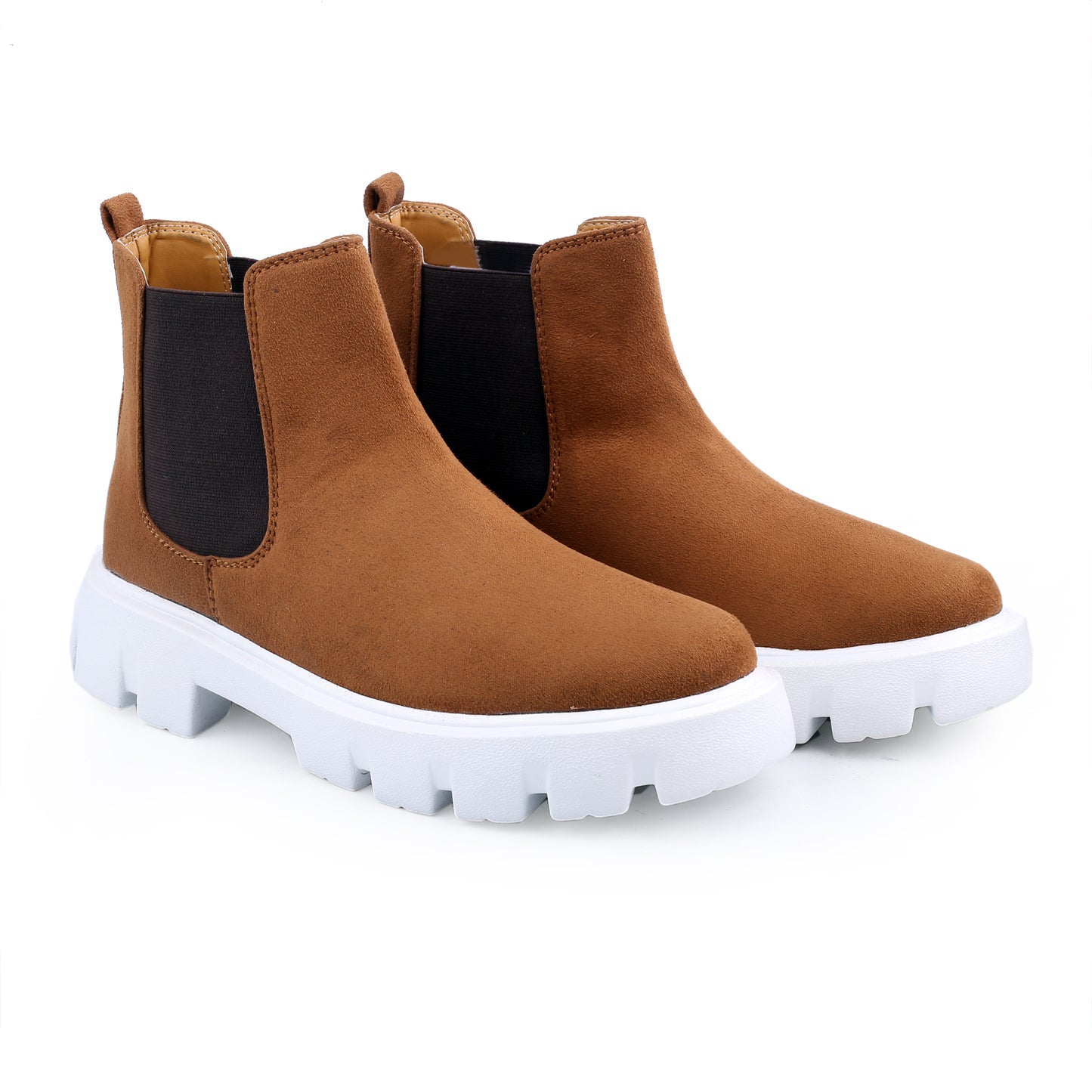 Bxxy Men's Suede Material Casual Chelsea Slip-On Boots