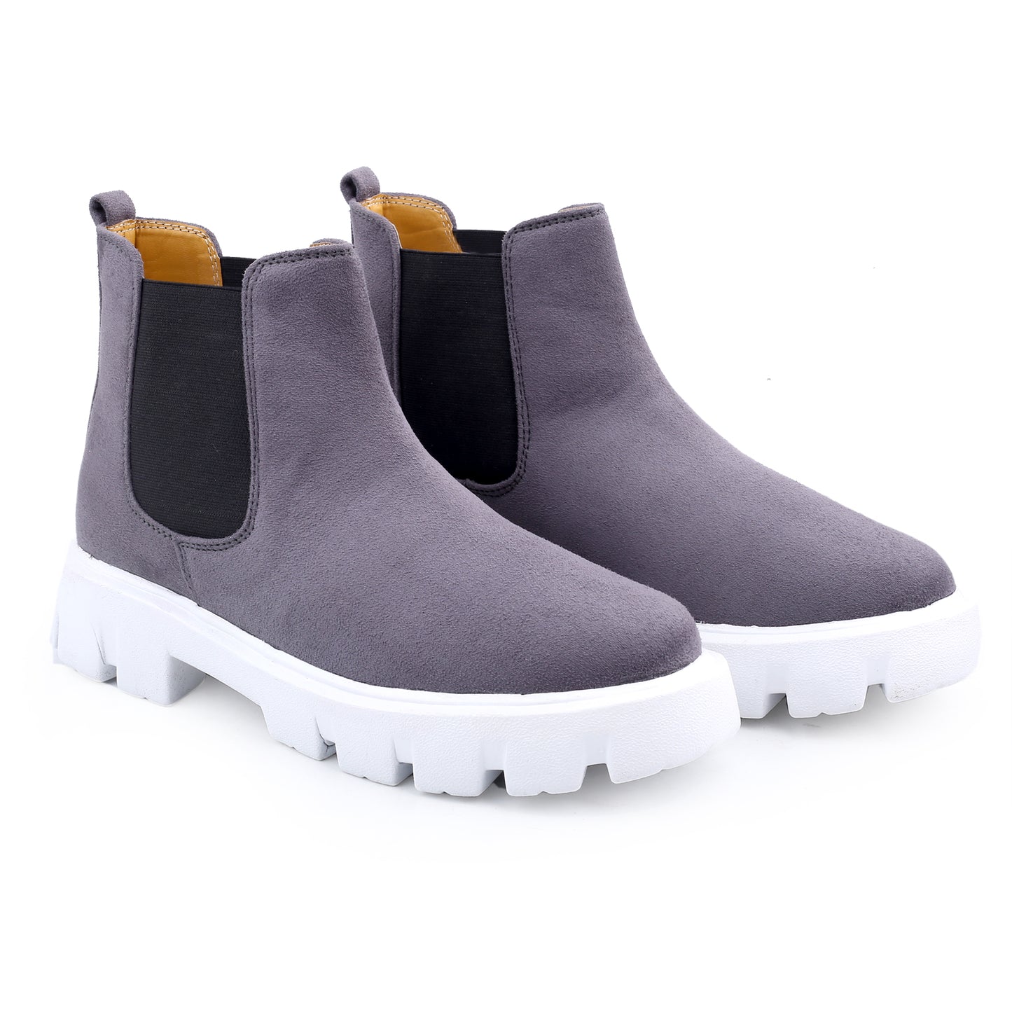 Bxxy Men's Suede Material Casual Chelsea Slip-On Boots