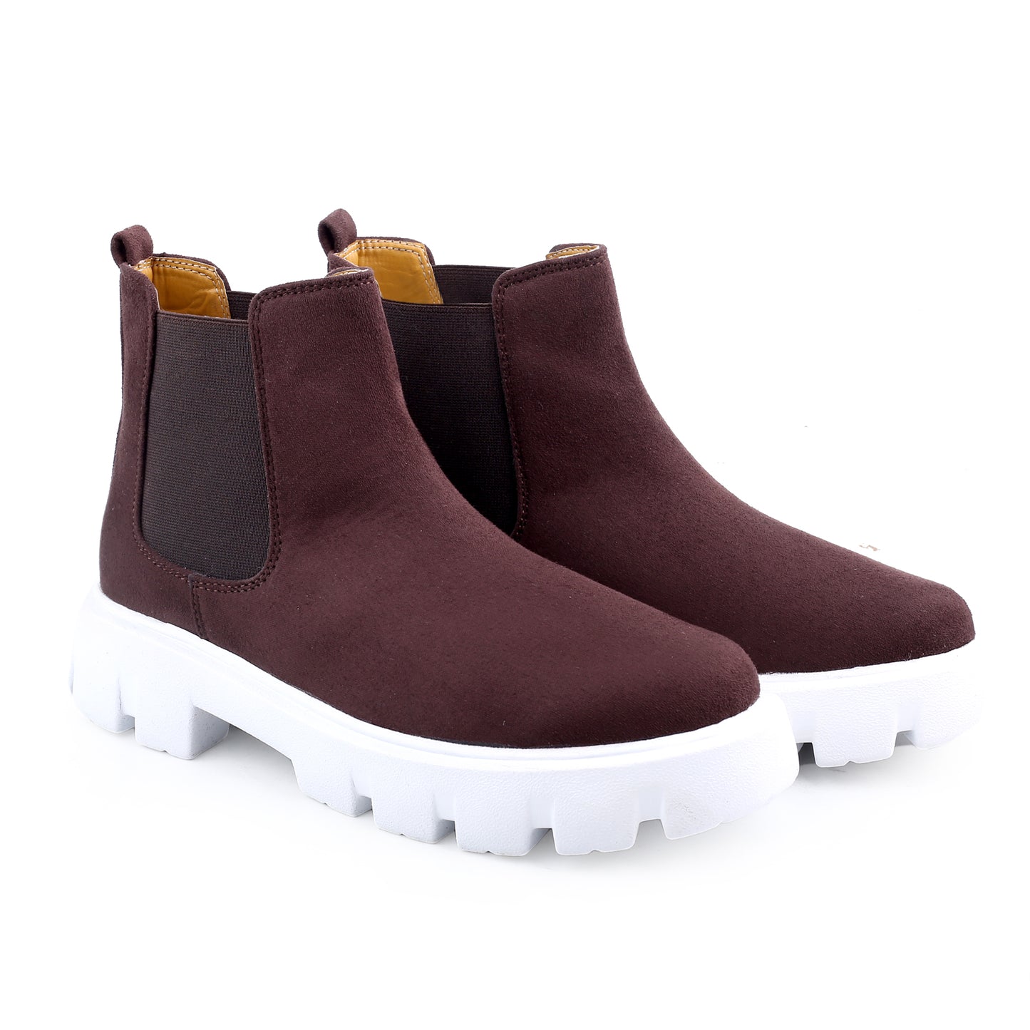 Bxxy Men's Suede Material Casual Chelsea Slip-On Boots
