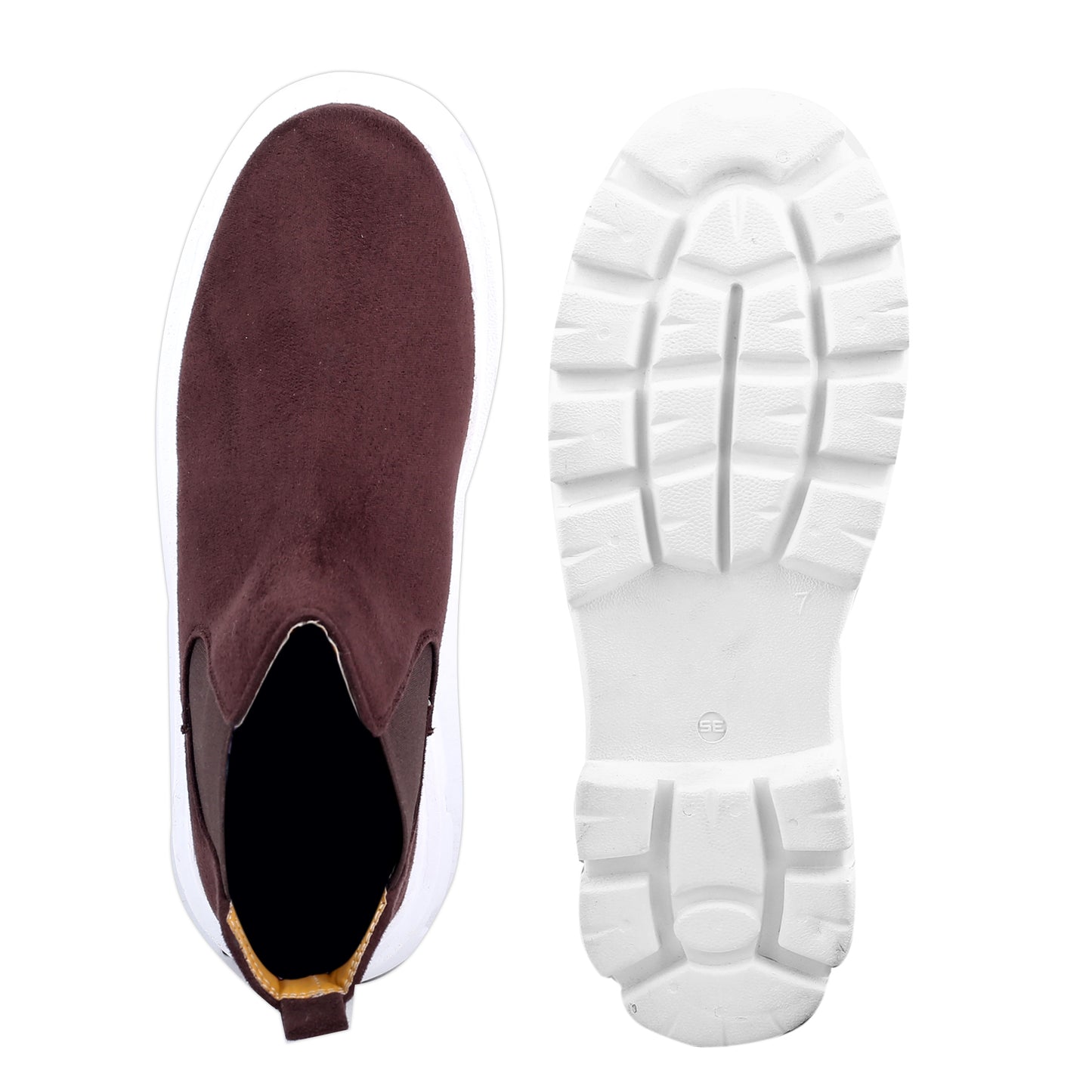 Bxxy Men's Suede Material Casual Chelsea Slip-On Boots