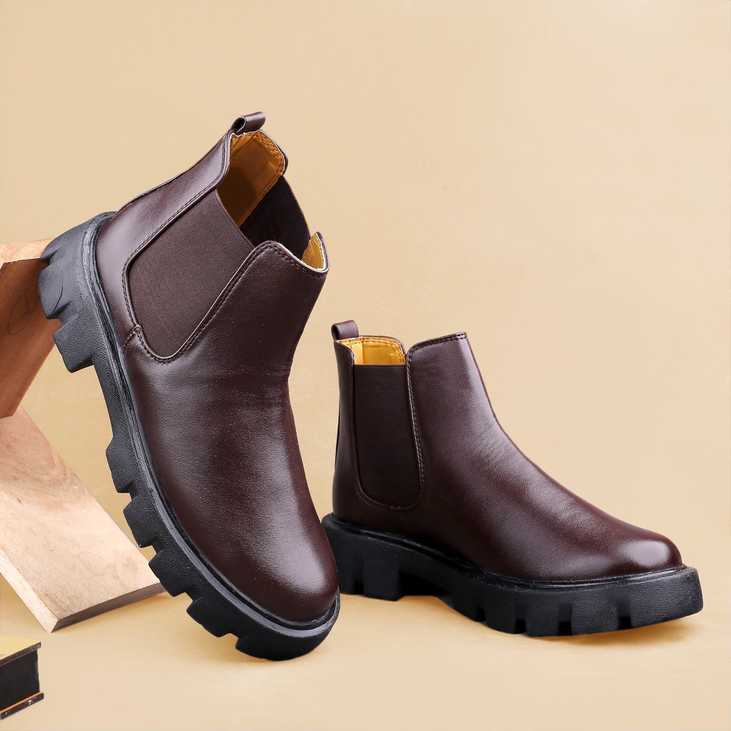 Bxxy's Faux Leather Slip-on Boots for Men