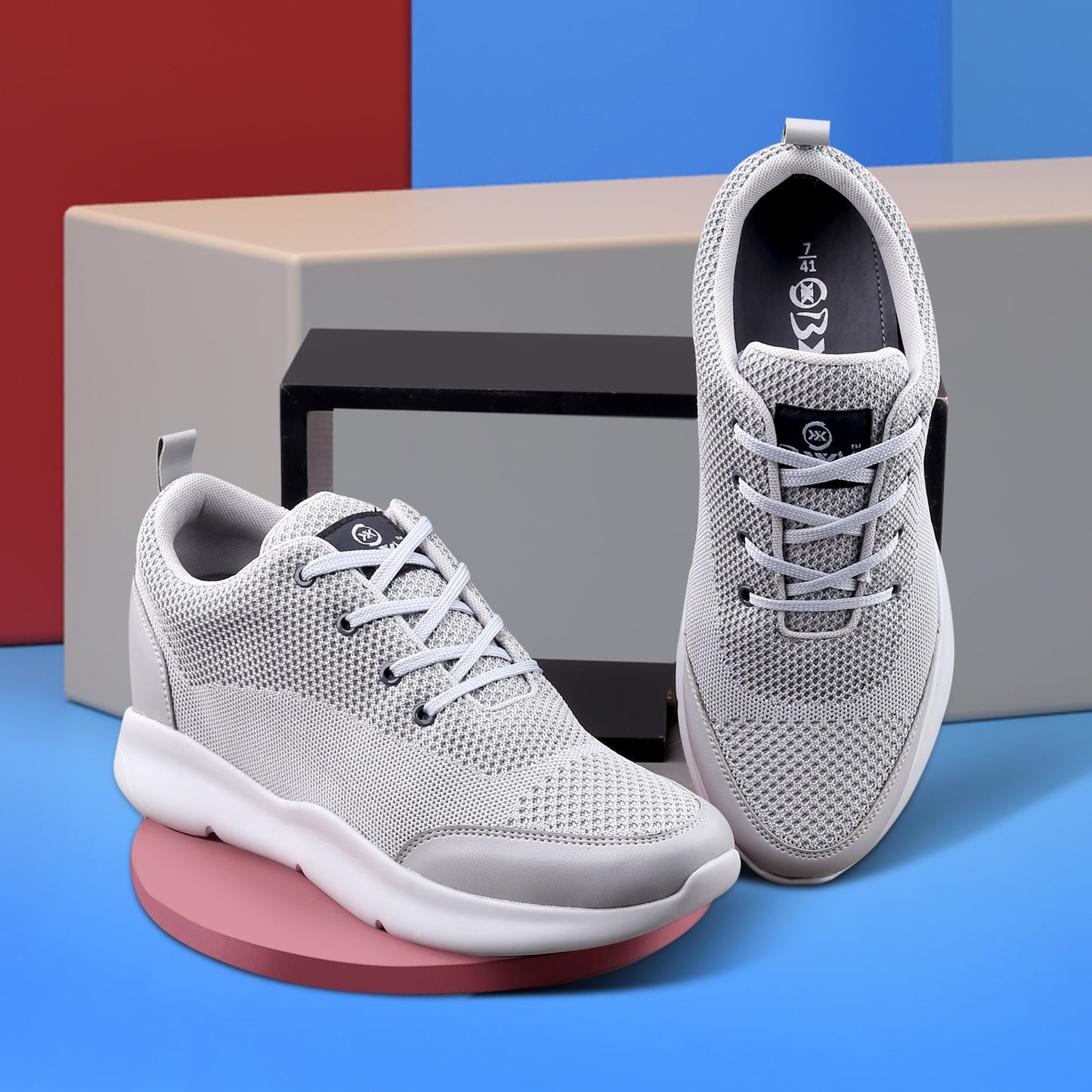 BXXY Men's 3 Inch Hidden Height Increasing Stylish Casual Sports Lace-Up Shoes with Eva Sole.