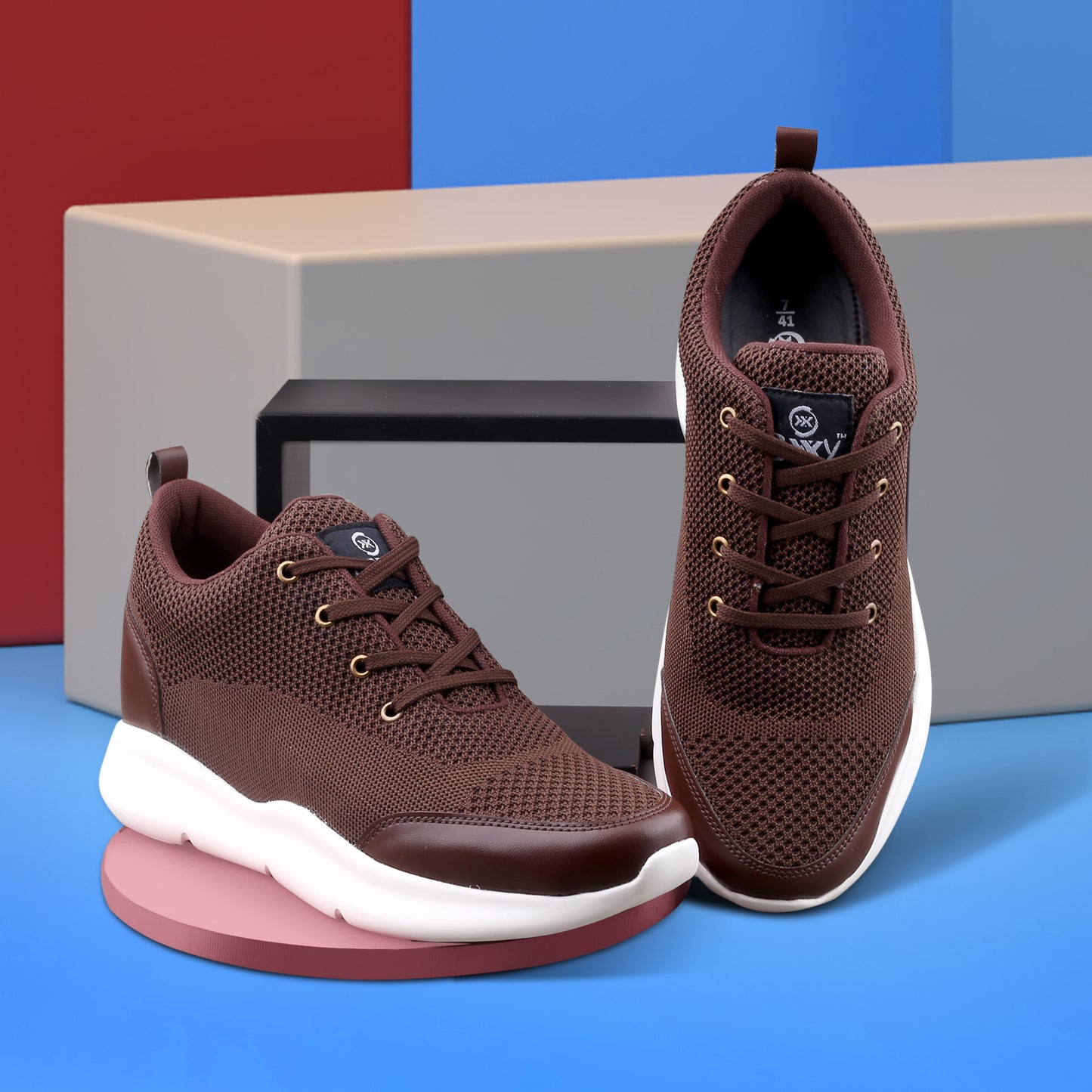 BXXY Men's 3 Inch Hidden Height Increasing Stylish Casual Sports Lace-Up Shoes with Eva Sole.