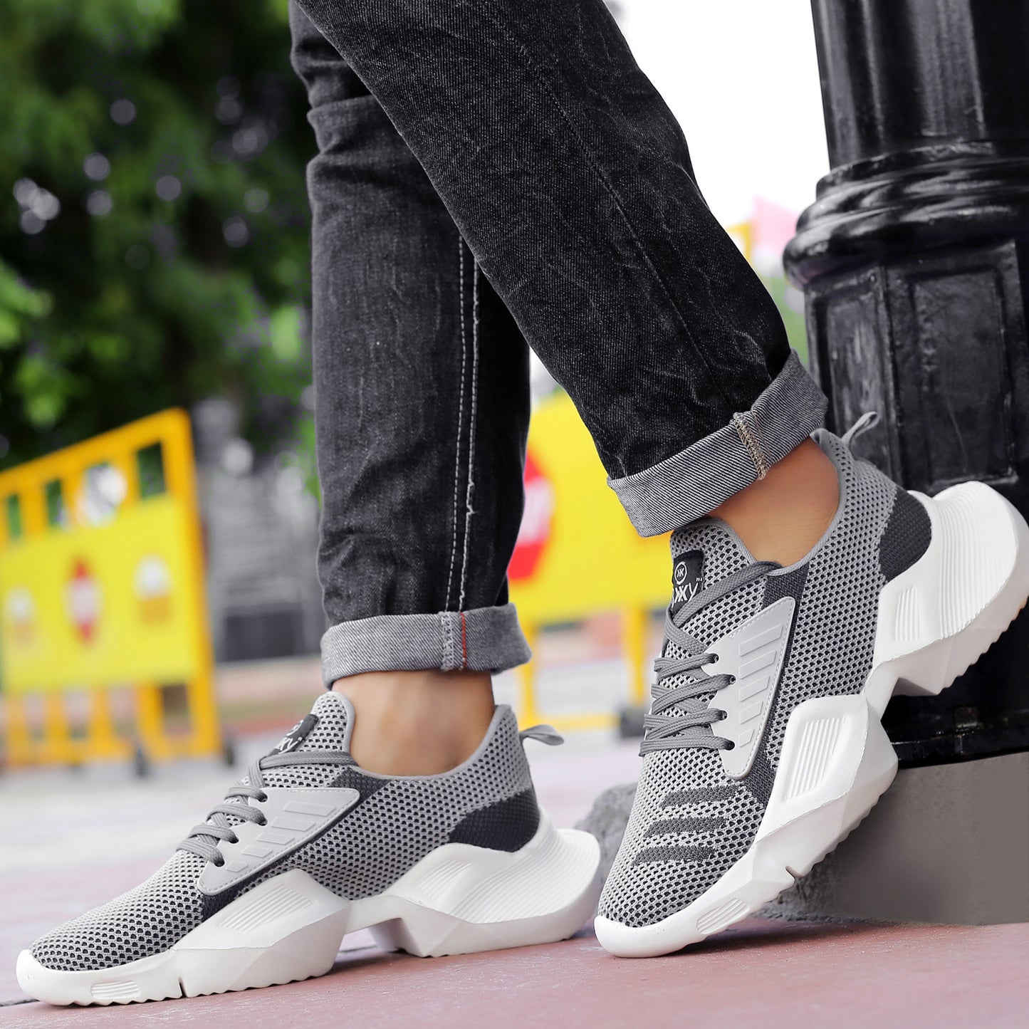 BXXY Mesh Material Casual Sports, Running Lace-Up Eva Shoes for Men