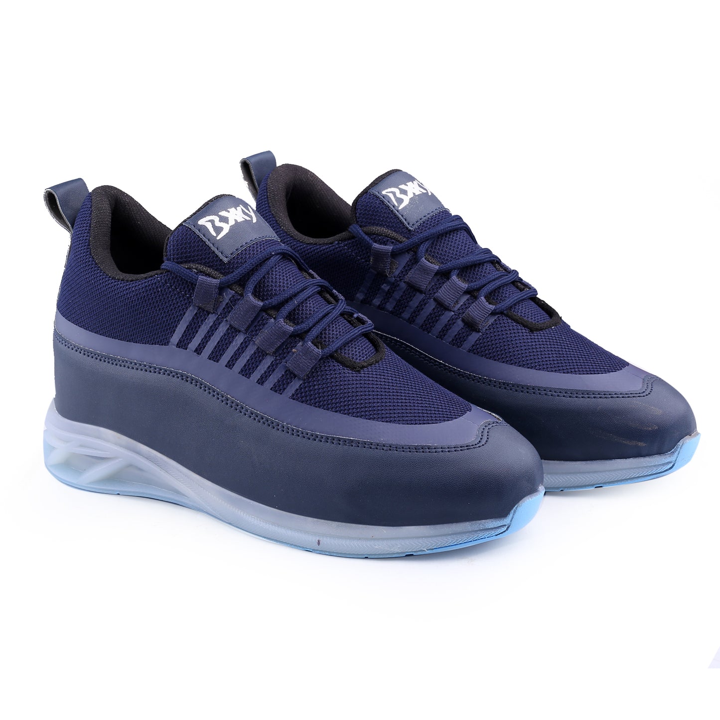 BXXY Men's 3 Inch Hidden Height Increasing Casual Sports Lace-Up Shoes with Airmix Sole.