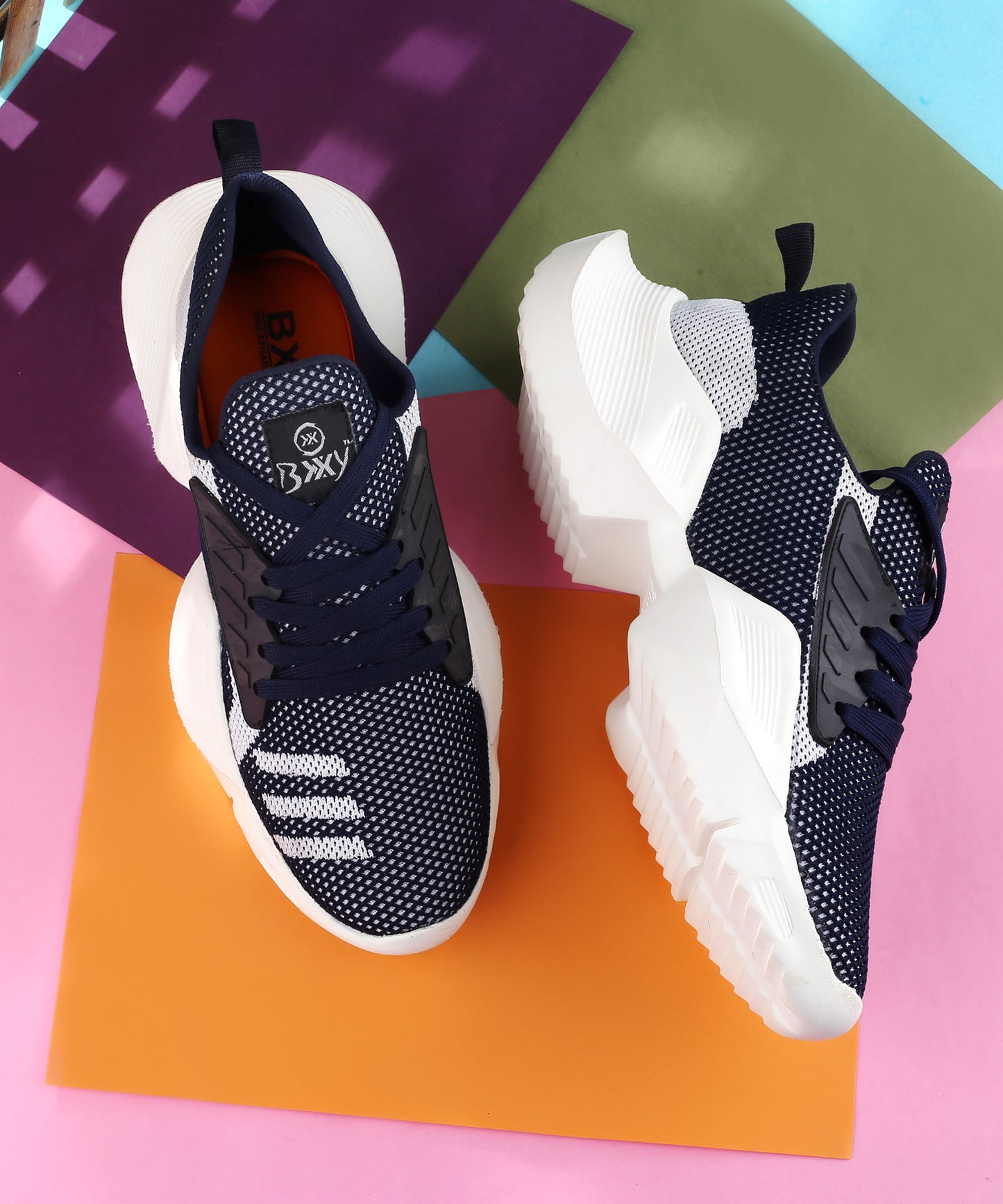 BXXY Mesh Material Casual Sports, Running Lace-Up Eva Shoes for Men