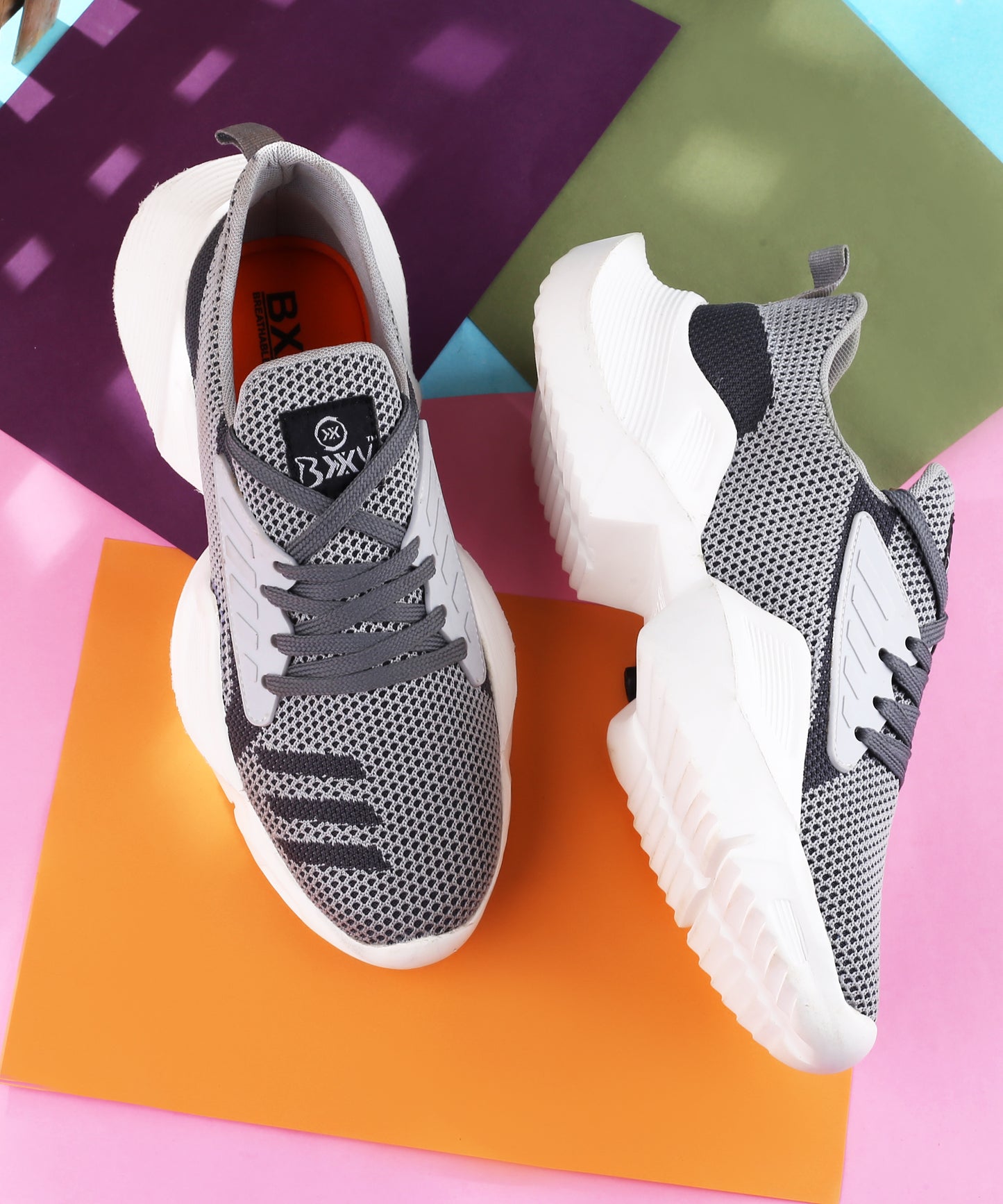 BXXY Mesh Material Casual Sports, Running Lace-Up Eva Shoes for Men