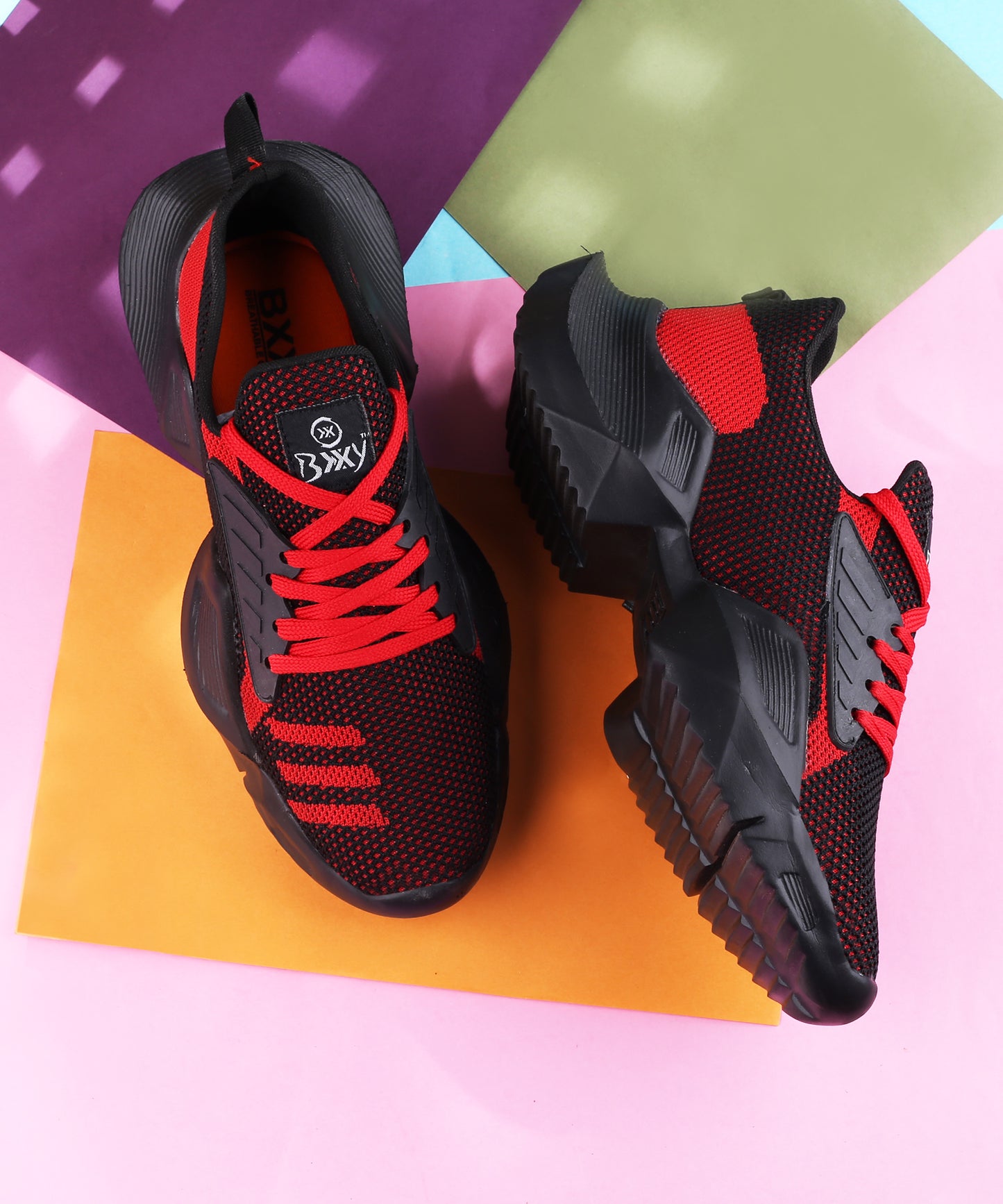 BXXY Mesh Material Casual Sports, Running Lace-Up Eva Shoes for Men