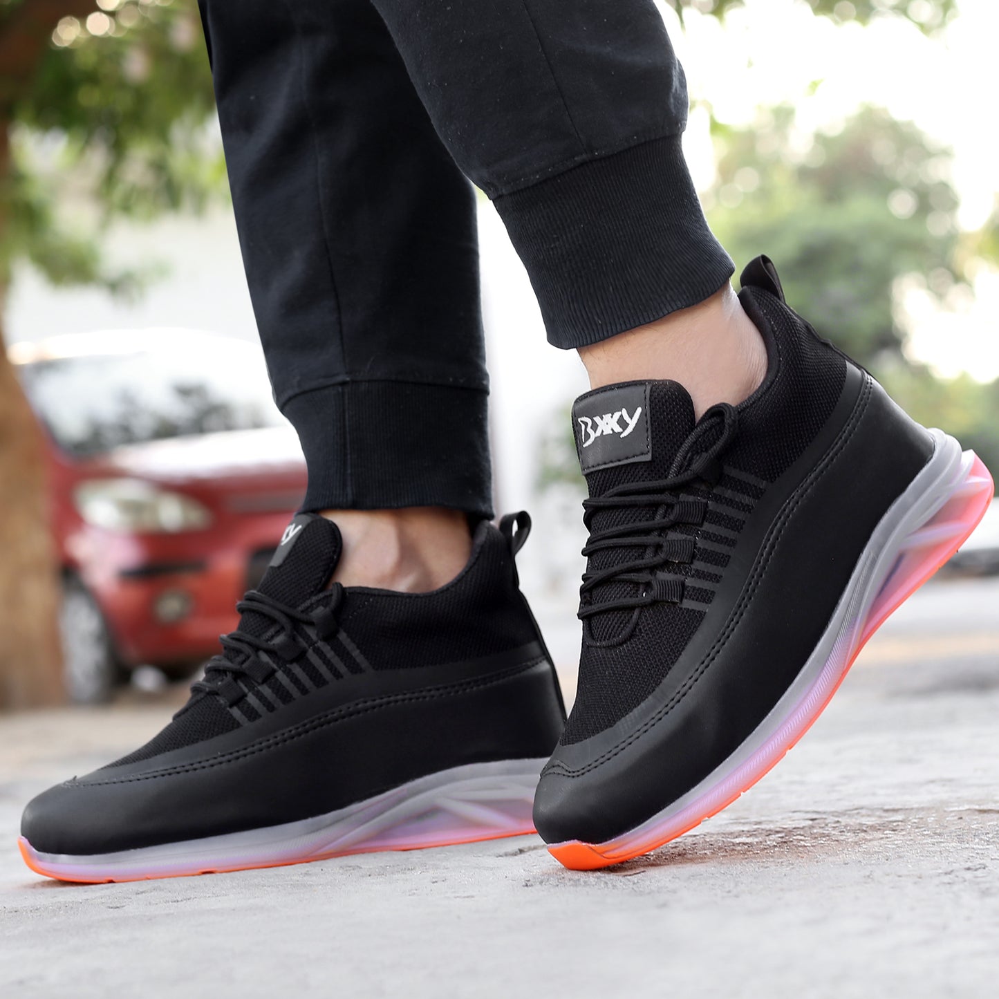 BXXY Men's 3 Inch Hidden Height Increasing Casual Sports Lace-Up Shoes with Airmix Sole.
