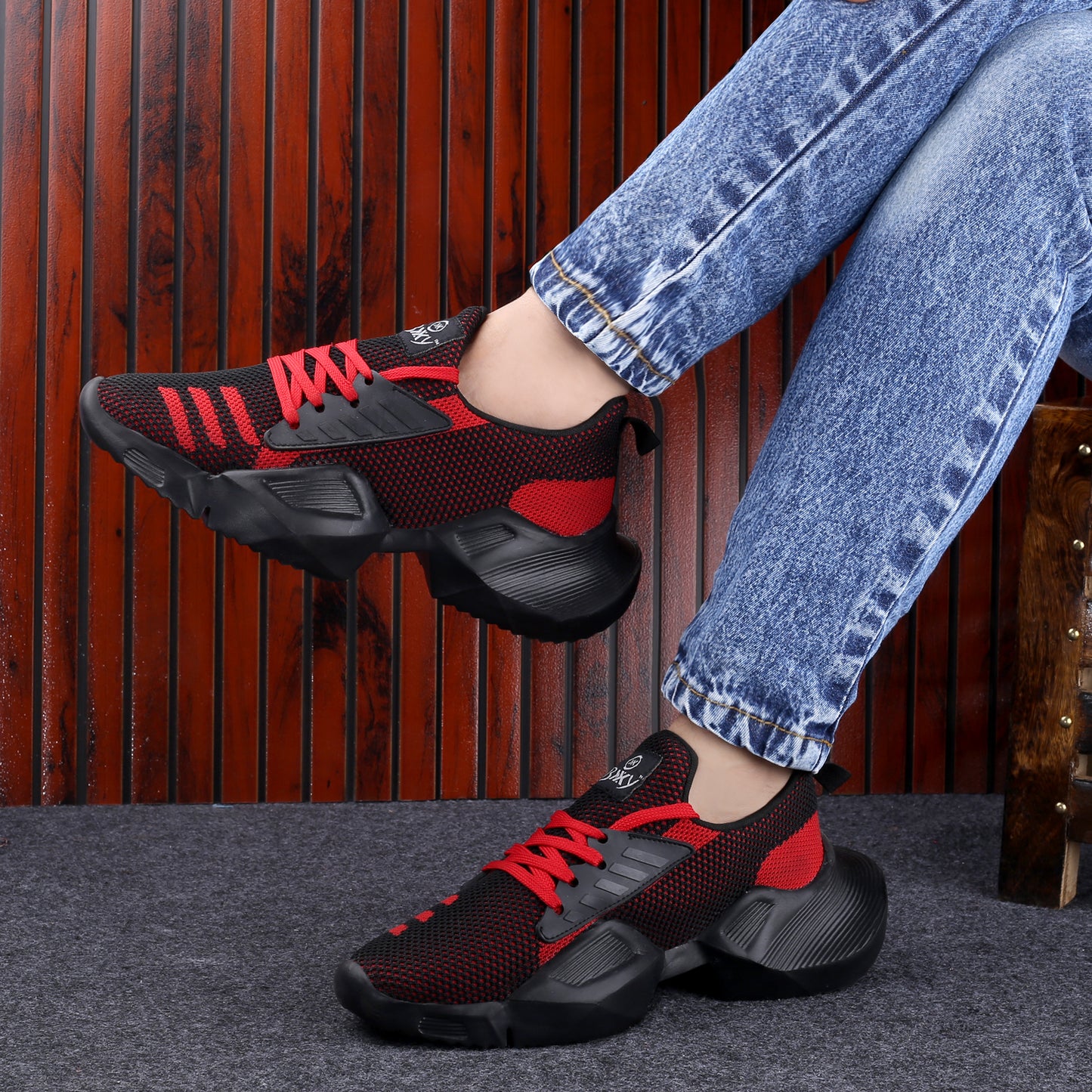 BXXY Mesh Material Casual Sports, Running Lace-Up Eva Shoes for Men