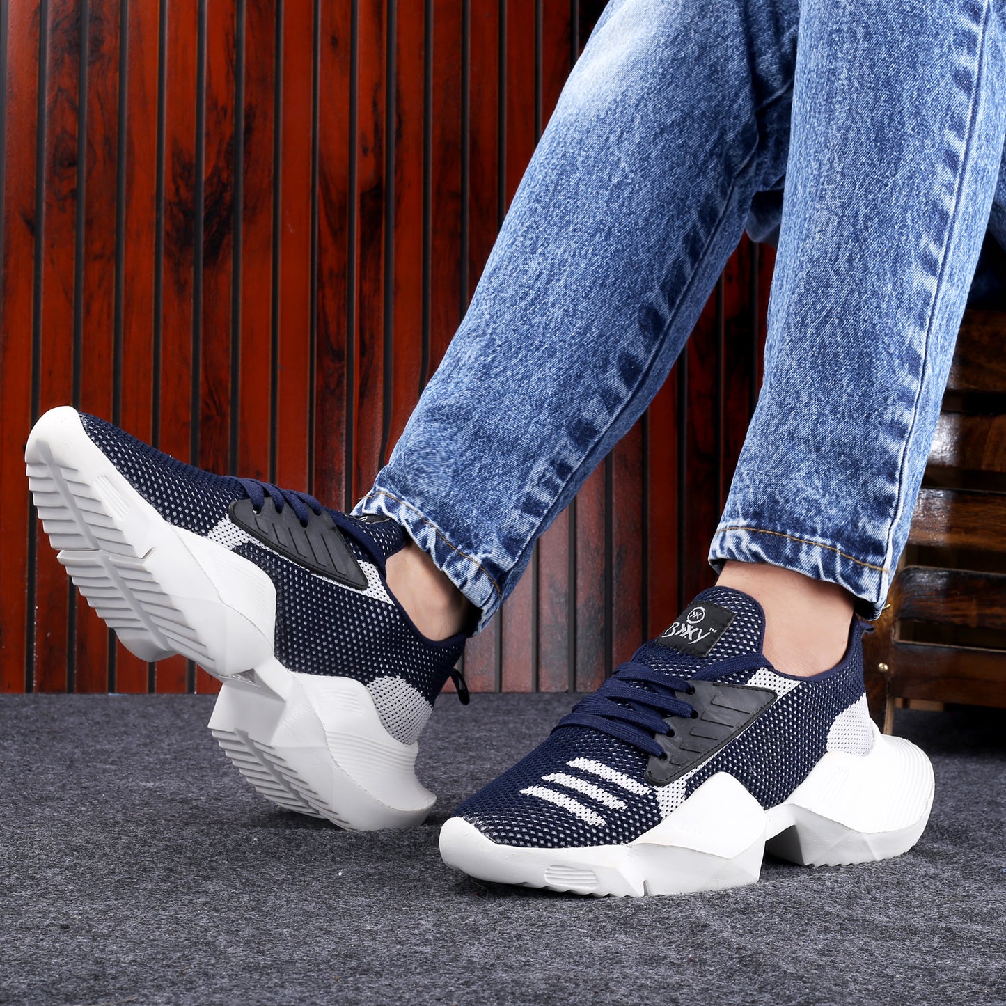 BXXY Mesh Material Casual Sports, Running Lace-Up Eva Shoes for Men