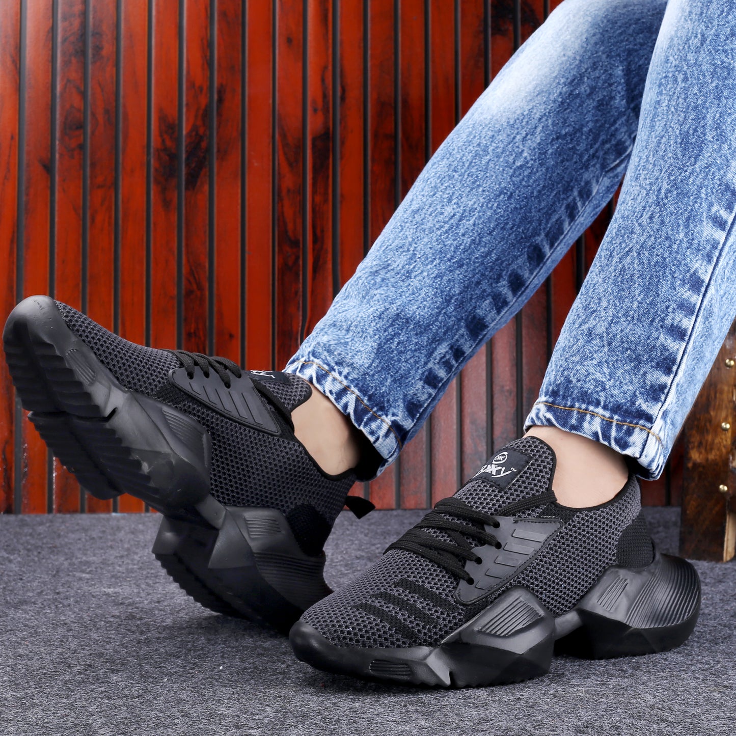 BXXY Mesh Material Casual Sports, Running Lace-Up Eva Shoes for Men