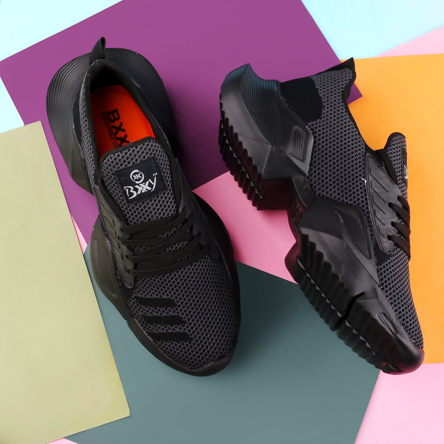 BXXY Mesh Material Casual Sports, Running Lace-Up Eva Shoes for Men
