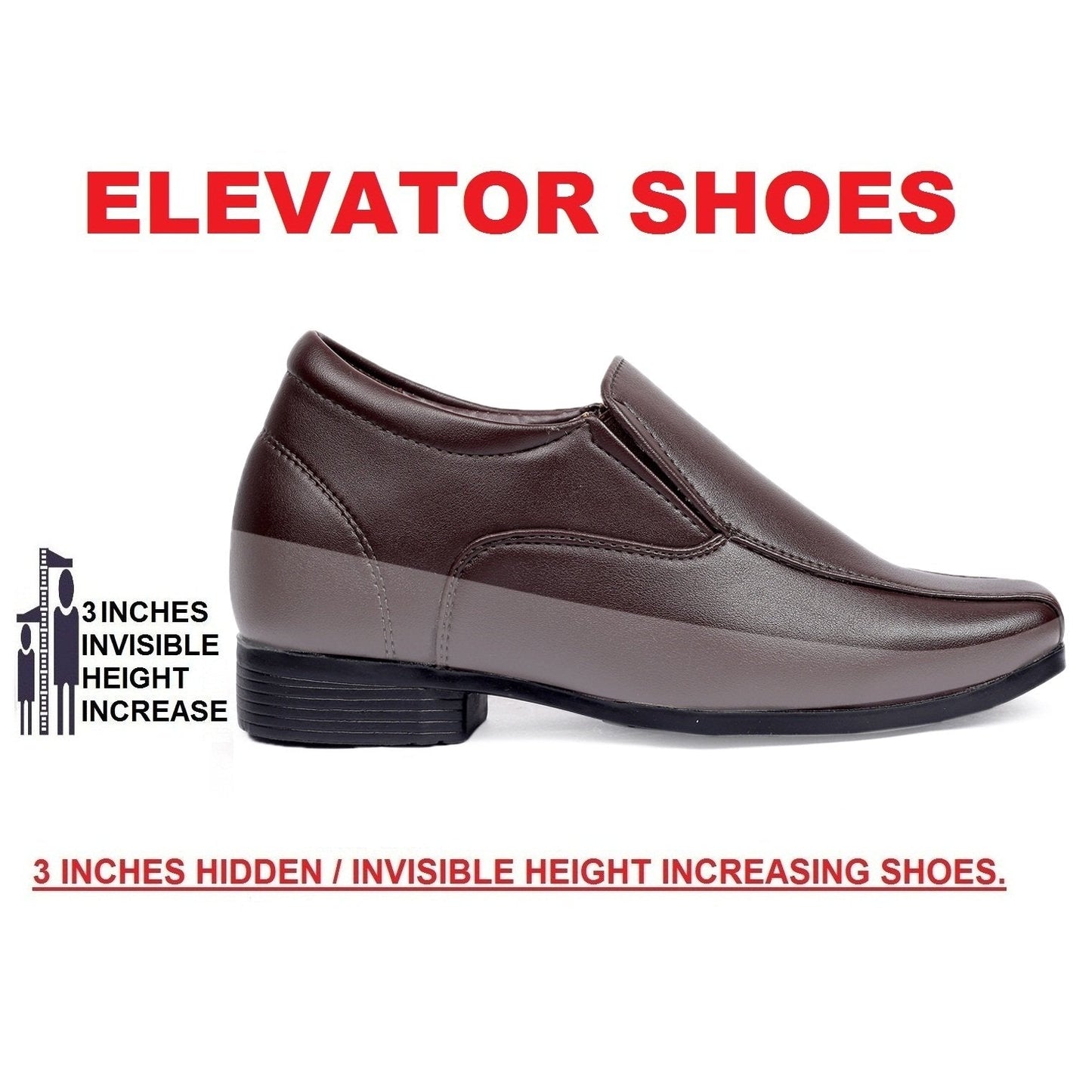 Bxxy's 3 Inch Hidden Height Increasing Elevator Slip-ons