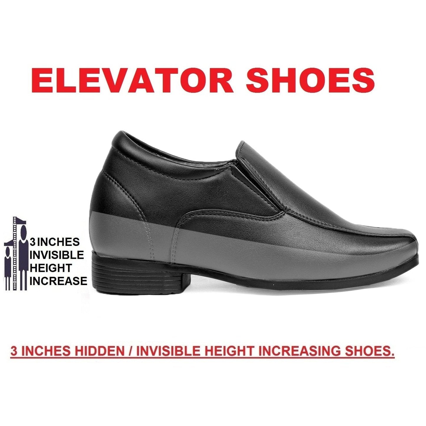 Bxxy's 3 Inch Hidden Height Increasing Elevator Slip-ons