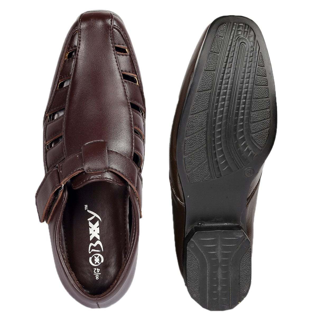 Bxxy Mens 3 Inch Hidden Height Increasing Elevator Velcro Sandals