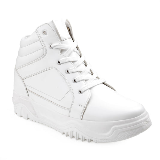 Stylish Elevator Footwear White - 3.74 Inches (9.5CM)