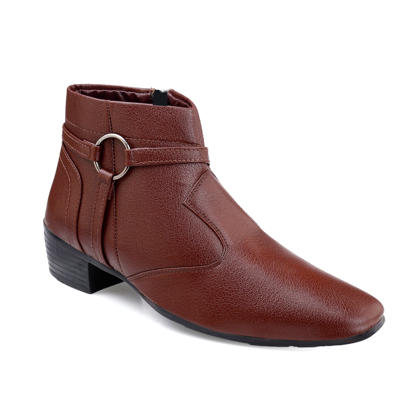BXXY 2 Inch Height Increasing Office Wear Zipper and Buckle Boots