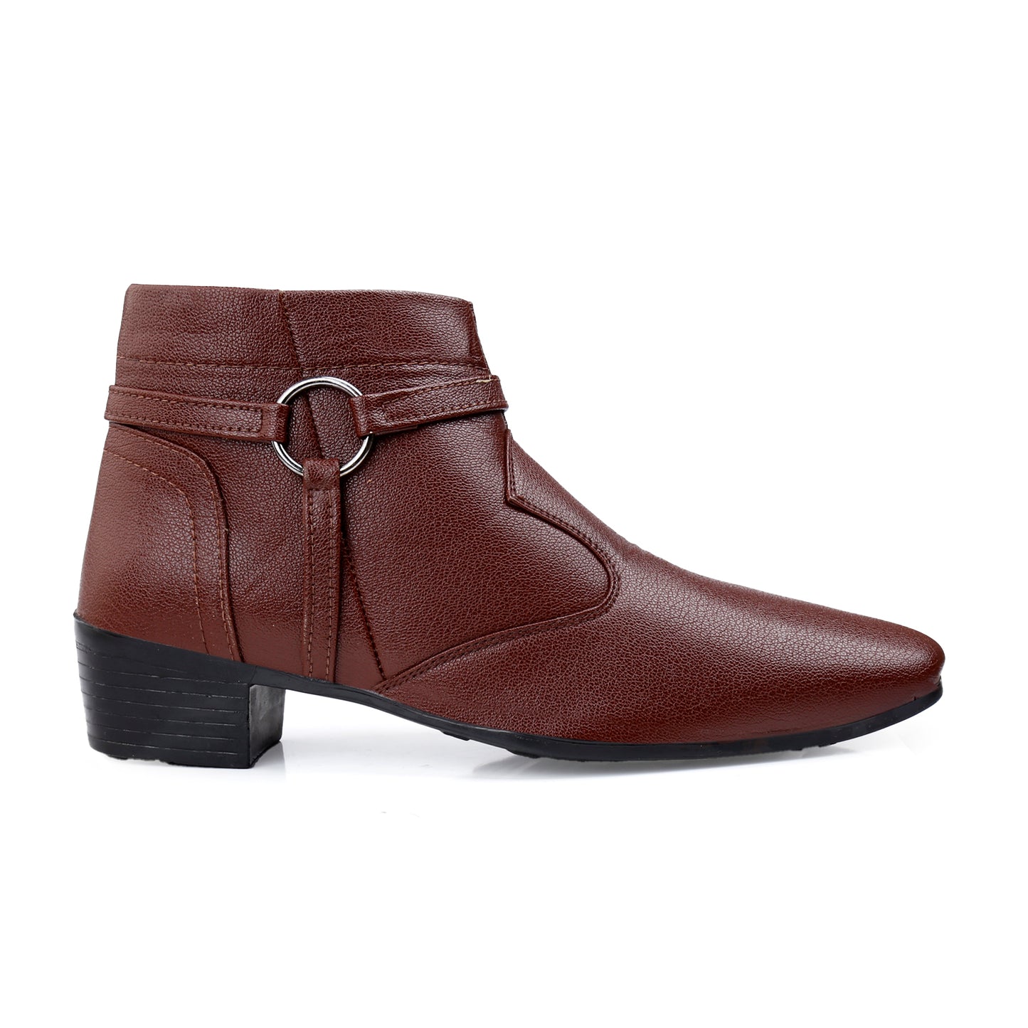 BXXY 2 Inch Height Increasing Office Wear Zipper and Buckle Boots