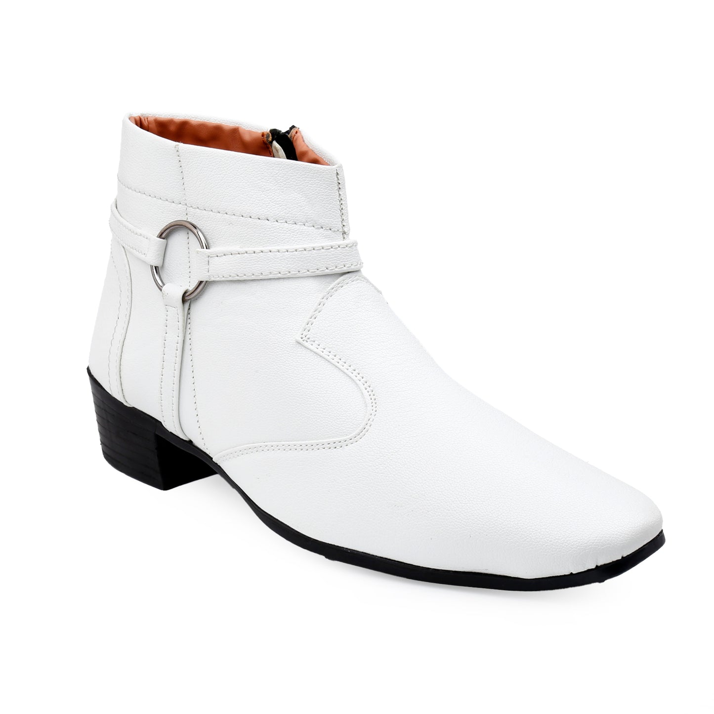 BXXY 2 Inch Height Increasing Office Wear Zipper and Buckle Boots