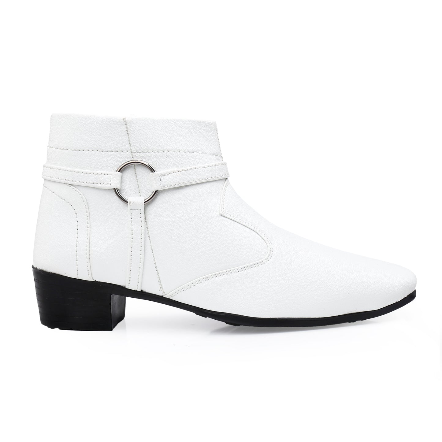 BXXY 2 Inch Height Increasing Office Wear Zipper and Buckle Boots