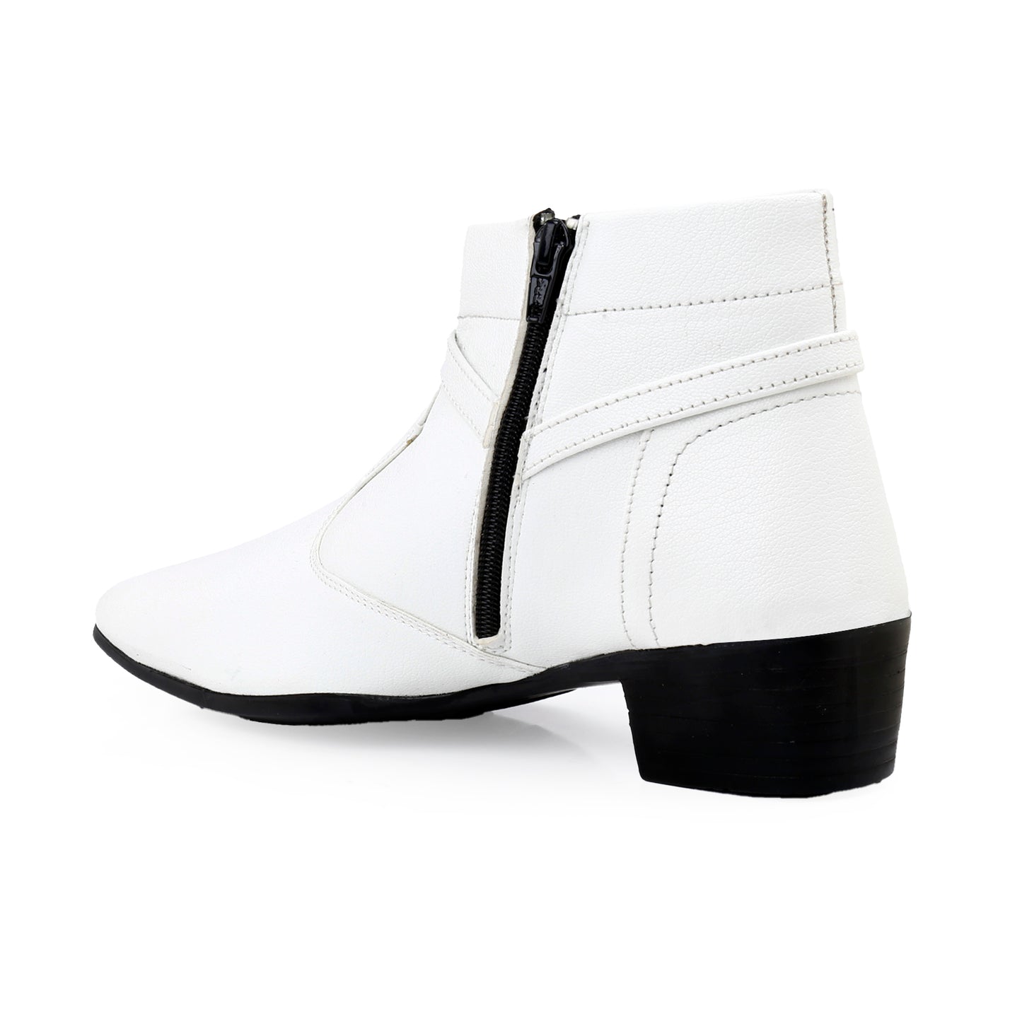 BXXY 2 Inch Height Increasing Office Wear Zipper and Buckle Boots