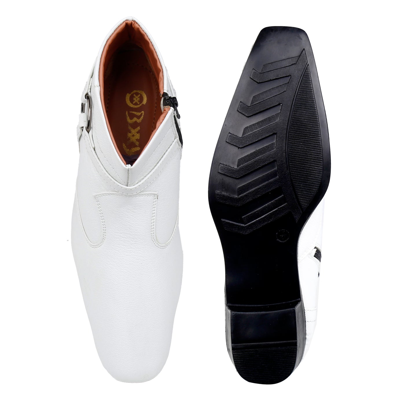 BXXY 2 Inch Height Increasing Office Wear Zipper and Buckle Boots