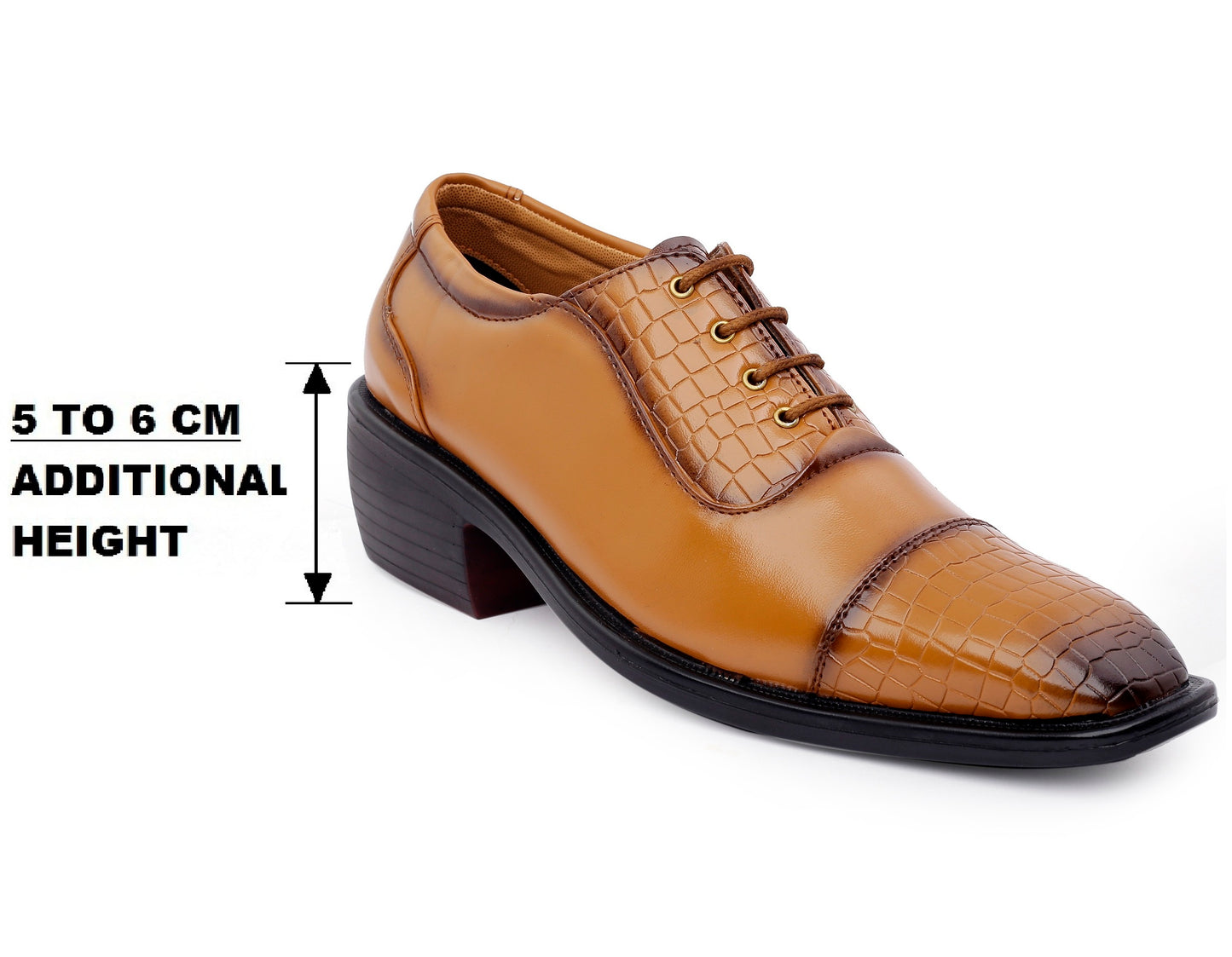 BXXY Men's Height Increasing Fashionable Formal and Casual Wear Lace-Up Shoe