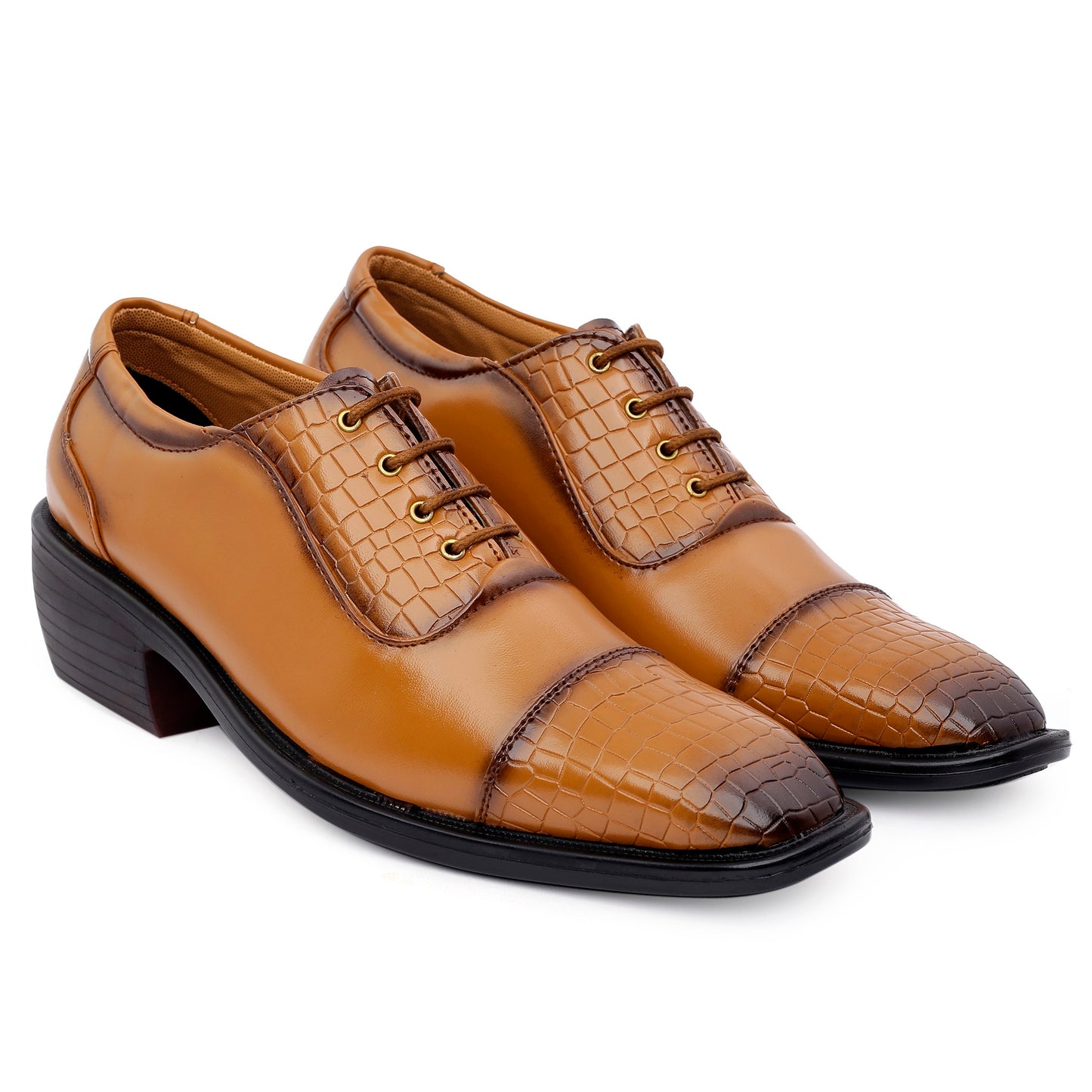 BXXY Men's Height Increasing Fashionable Formal and Casual Wear Lace-Up Shoe