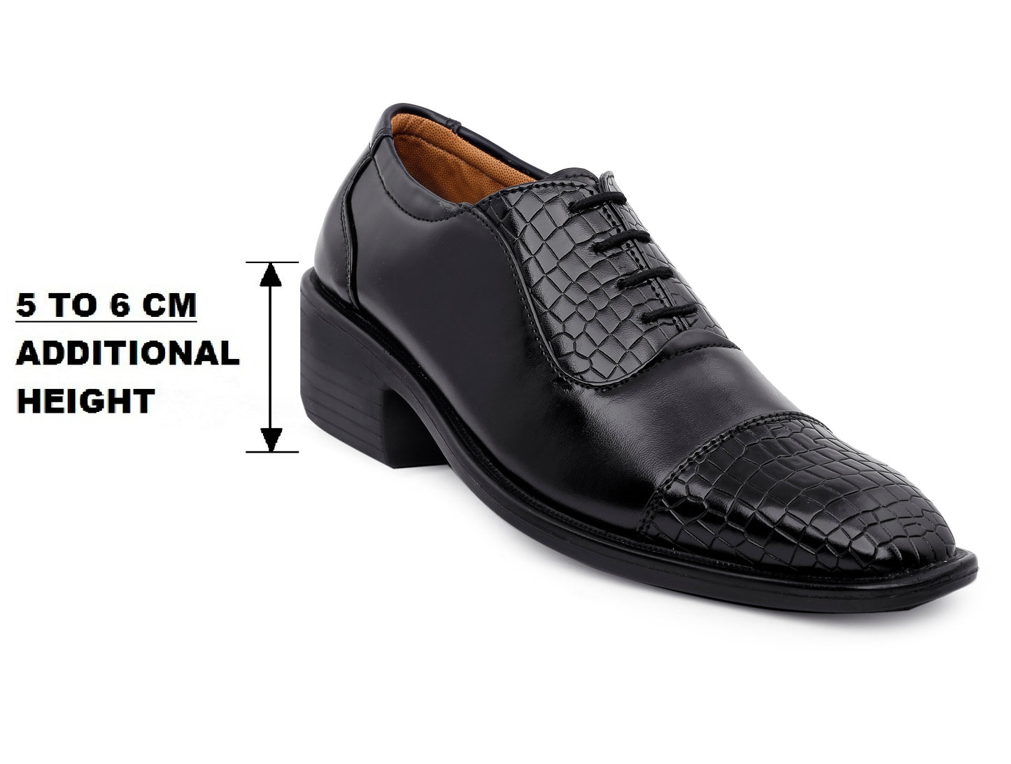 BXXY Men's Height Increasing Fashionable Formal and Casual Wear Lace-Up Shoe