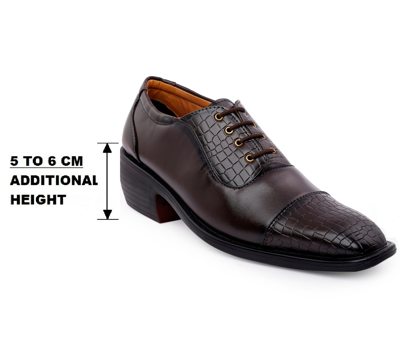 BXXY Men's Height Increasing Fashionable Formal and Casual Wear Lace-Up Shoe
