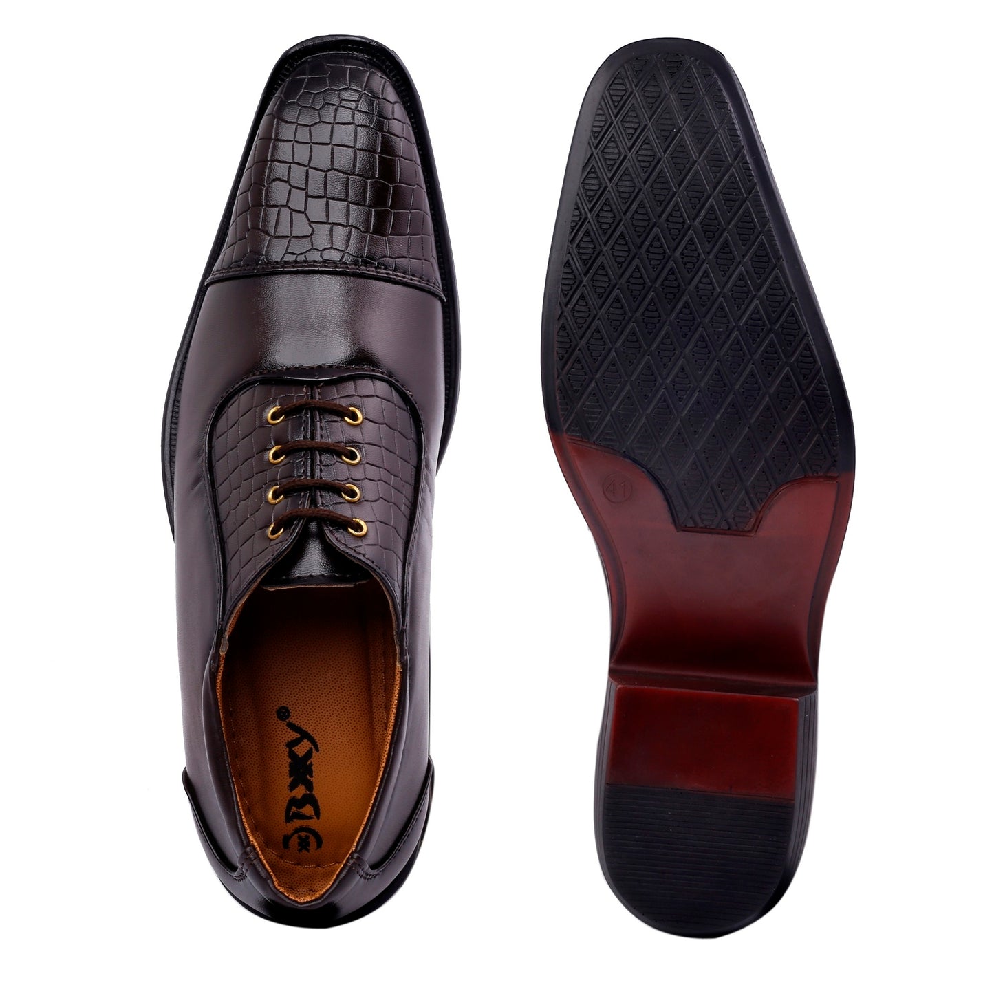 BXXY Men's Height Increasing Fashionable Formal and Casual Wear Lace-Up Shoe