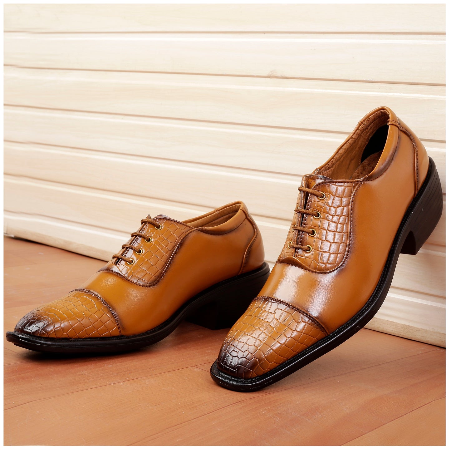 BXXY Men's Height Increasing Fashionable Formal and Casual Wear Lace-Up Shoe