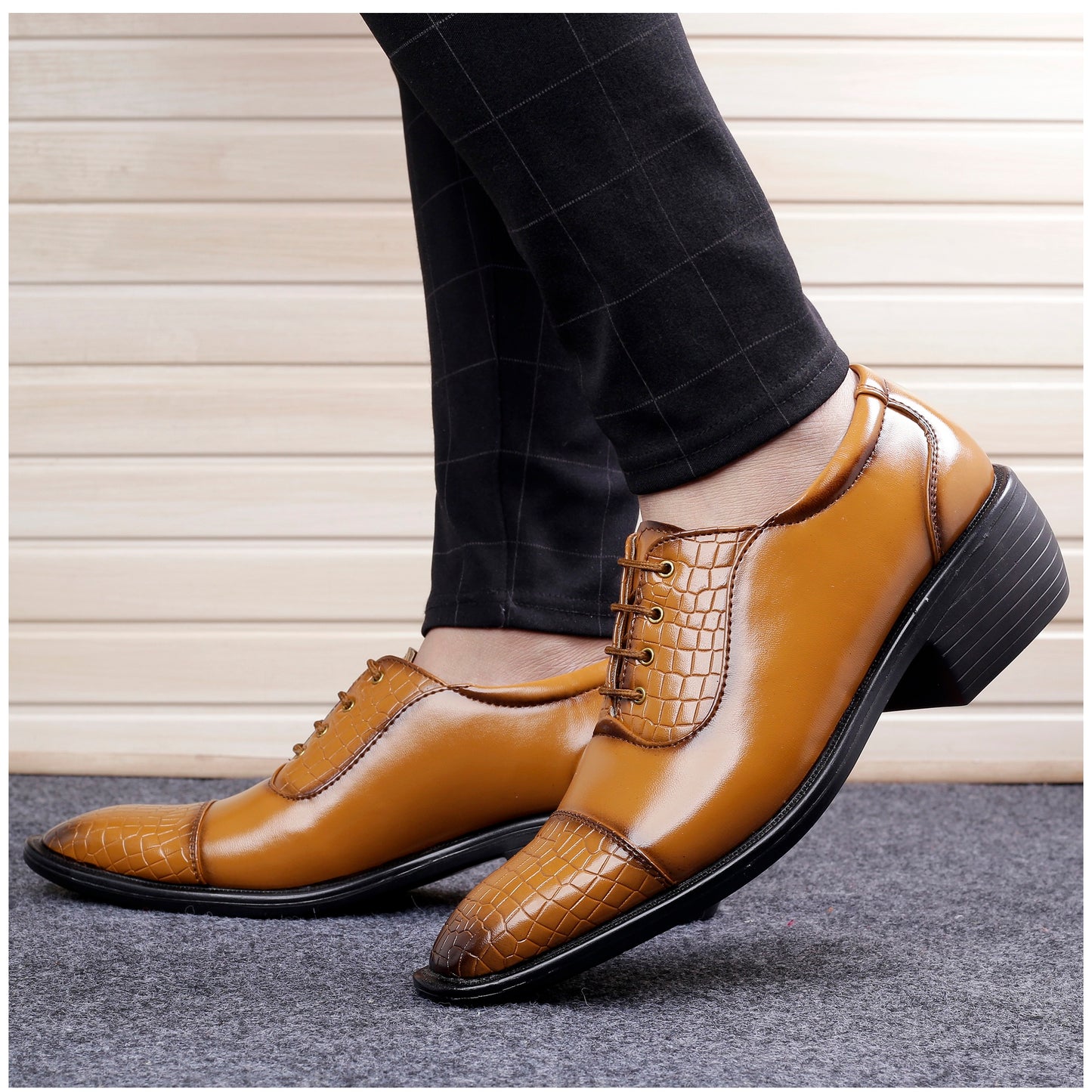 BXXY Men's Height Increasing Fashionable Formal and Casual Wear Lace-Up Shoe