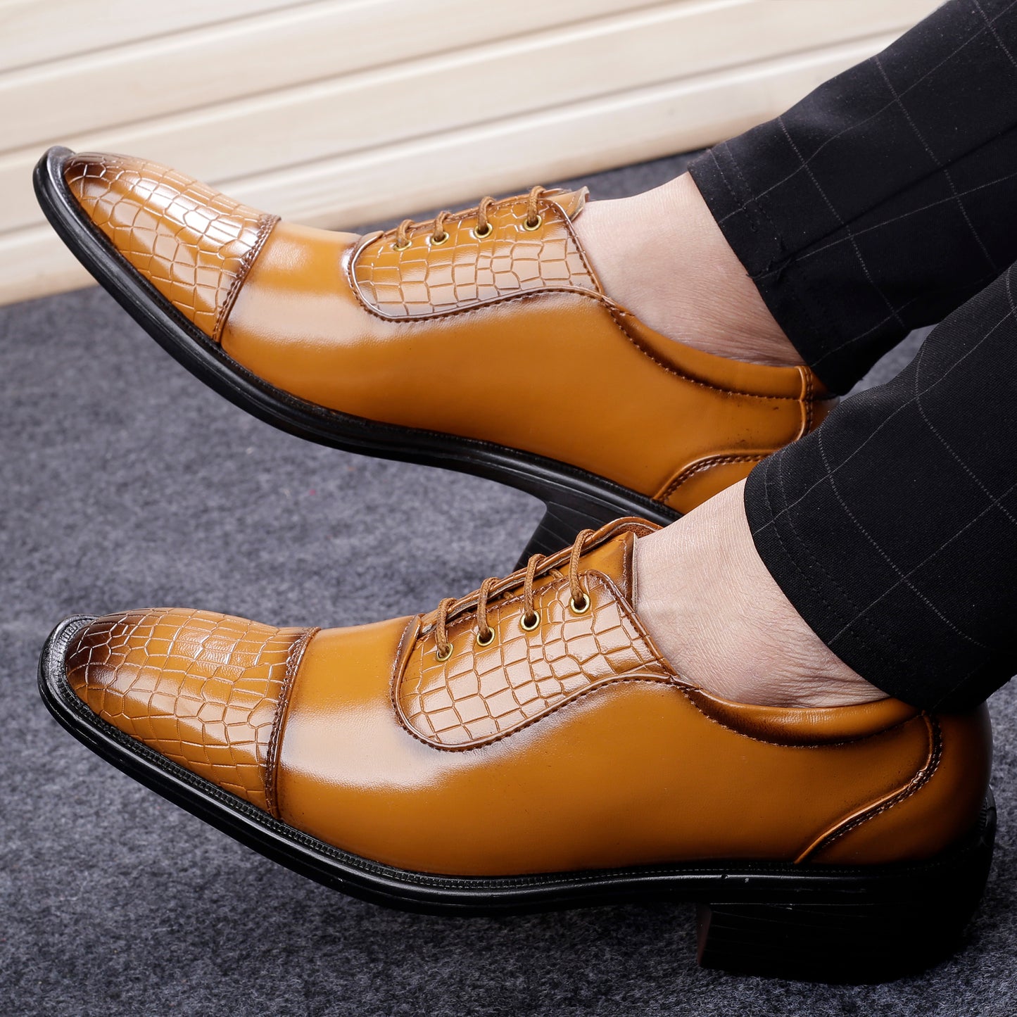 BXXY Men's Height Increasing Fashionable Formal and Casual Wear Lace-Up Shoe