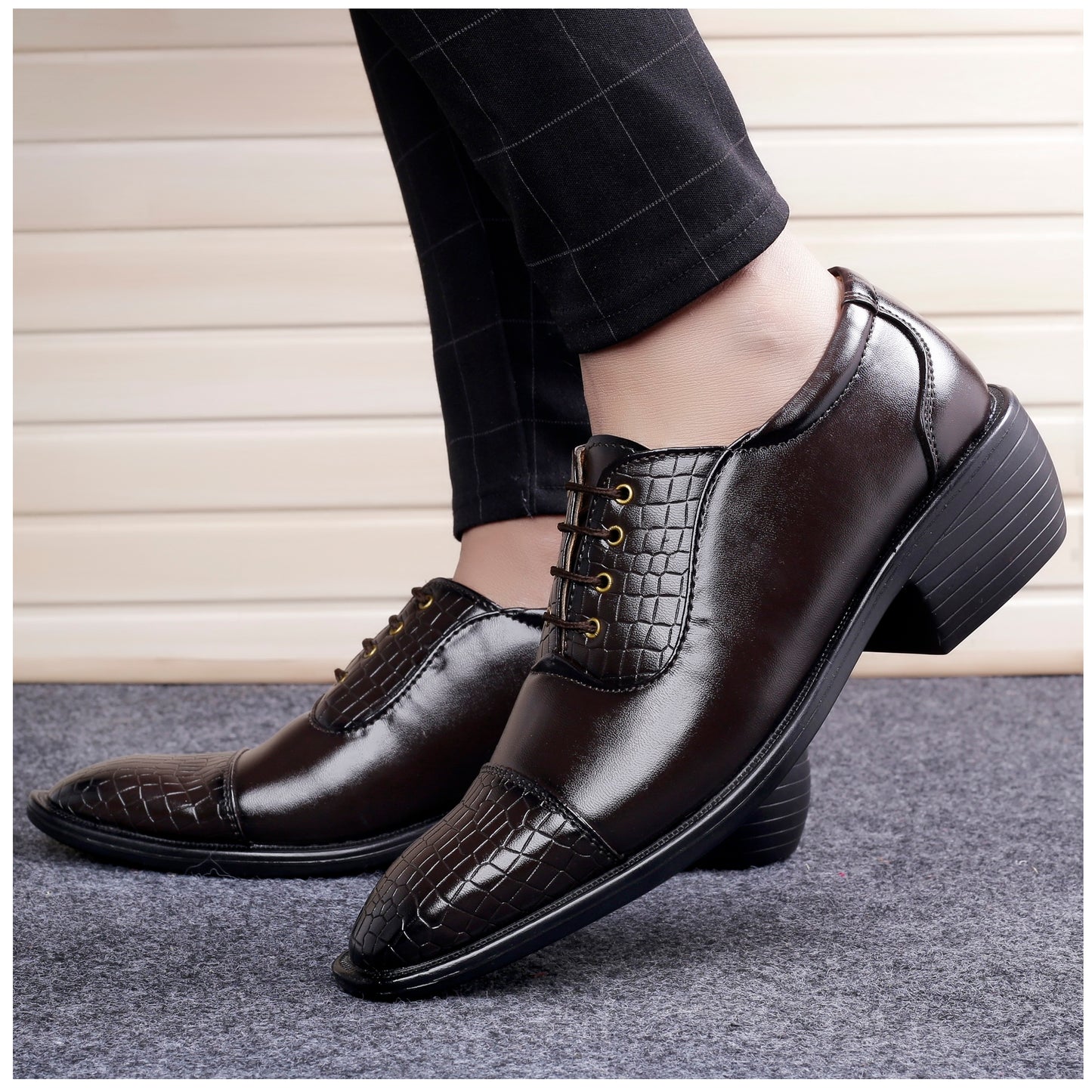 BXXY Men's Height Increasing Fashionable Formal and Casual Wear Lace-Up Shoe