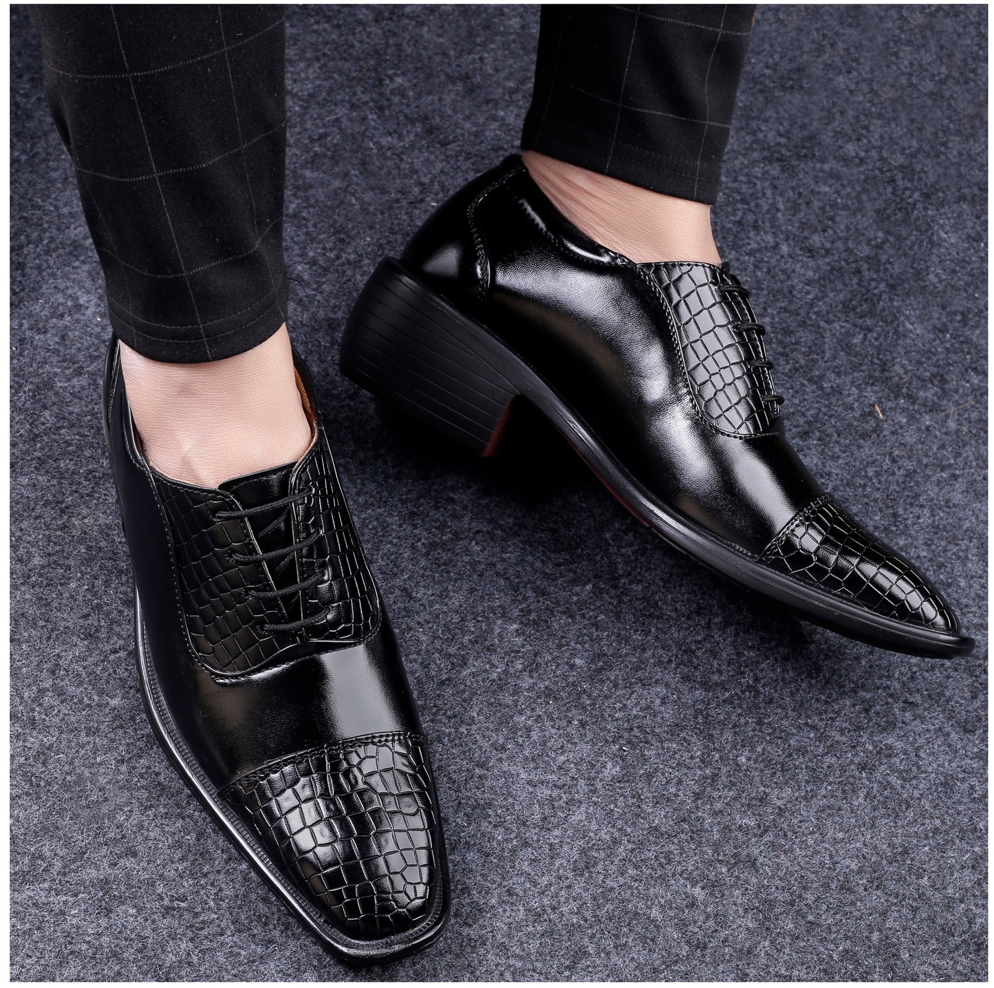 BXXY Men's Height Increasing Fashionable Formal and Casual Wear Lace-Up Shoe