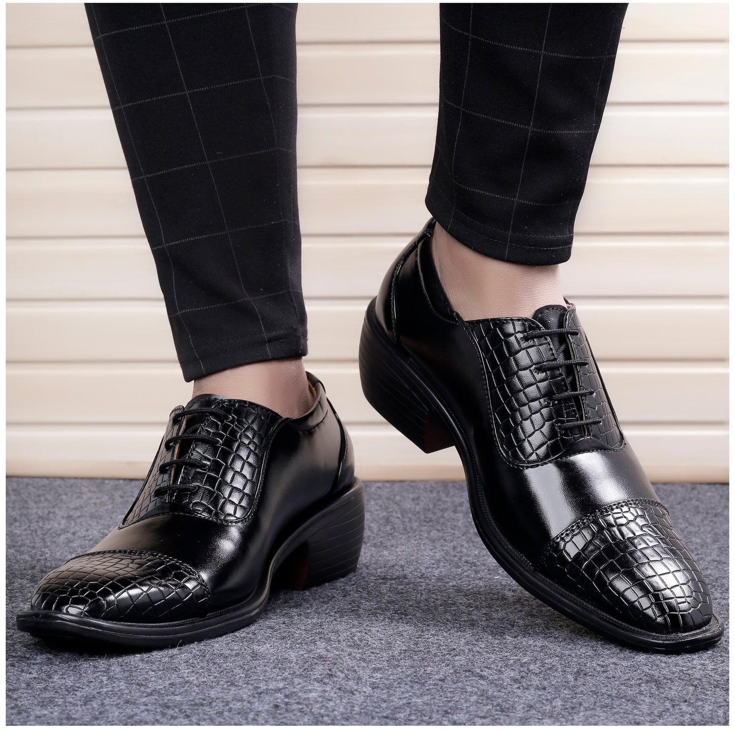 BXXY Men's Height Increasing Fashionable Formal and Casual Wear Lace-Up Shoe