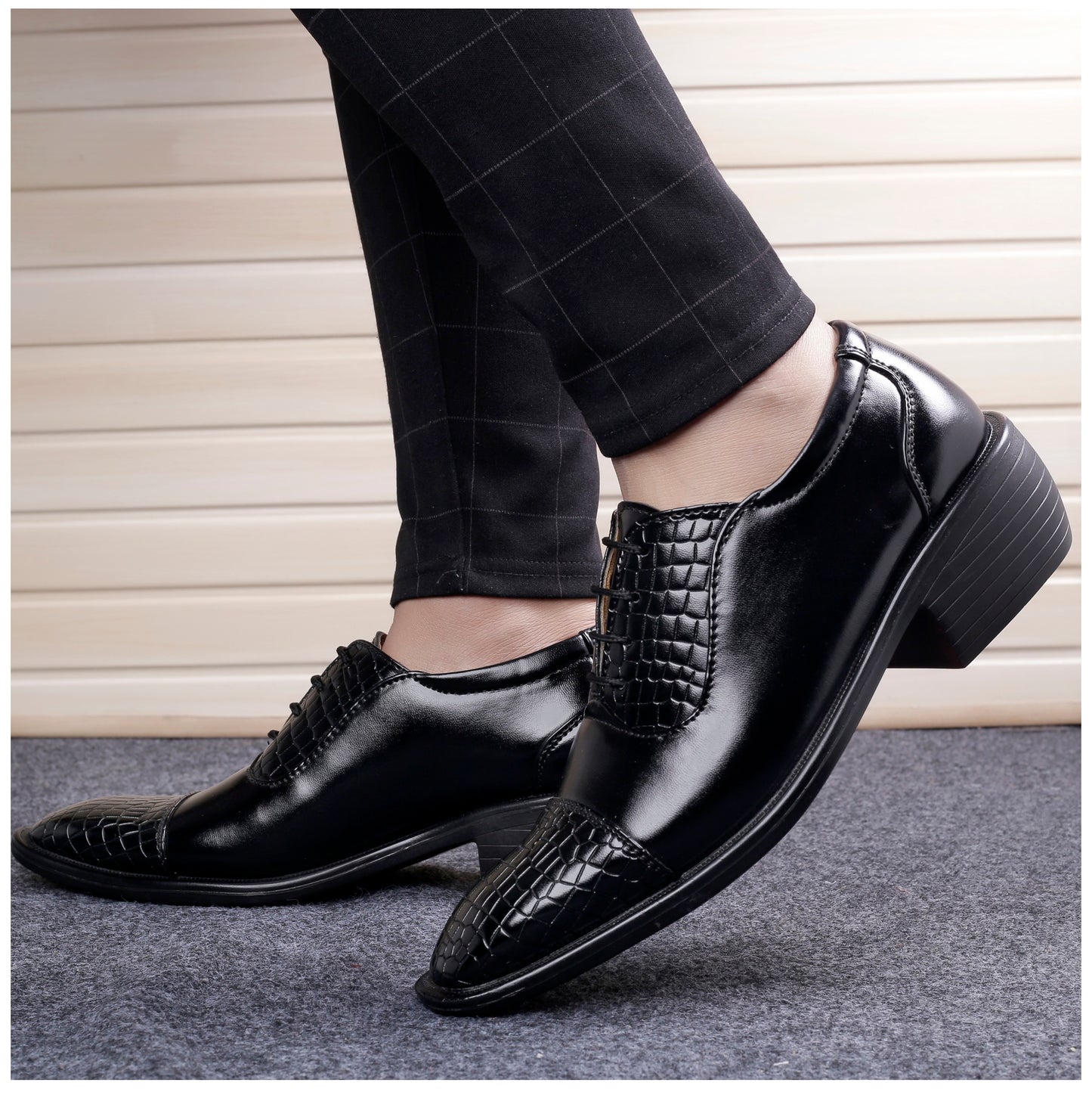 BXXY Men's Height Increasing Fashionable Formal and Casual Wear Lace-Up Shoe