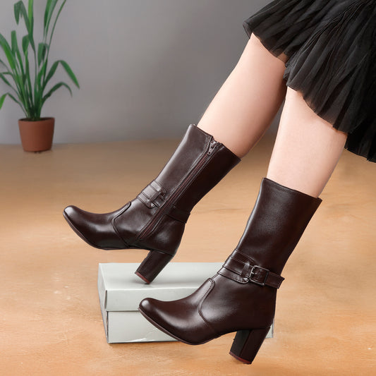 Women Stylish Buckle Long Boots